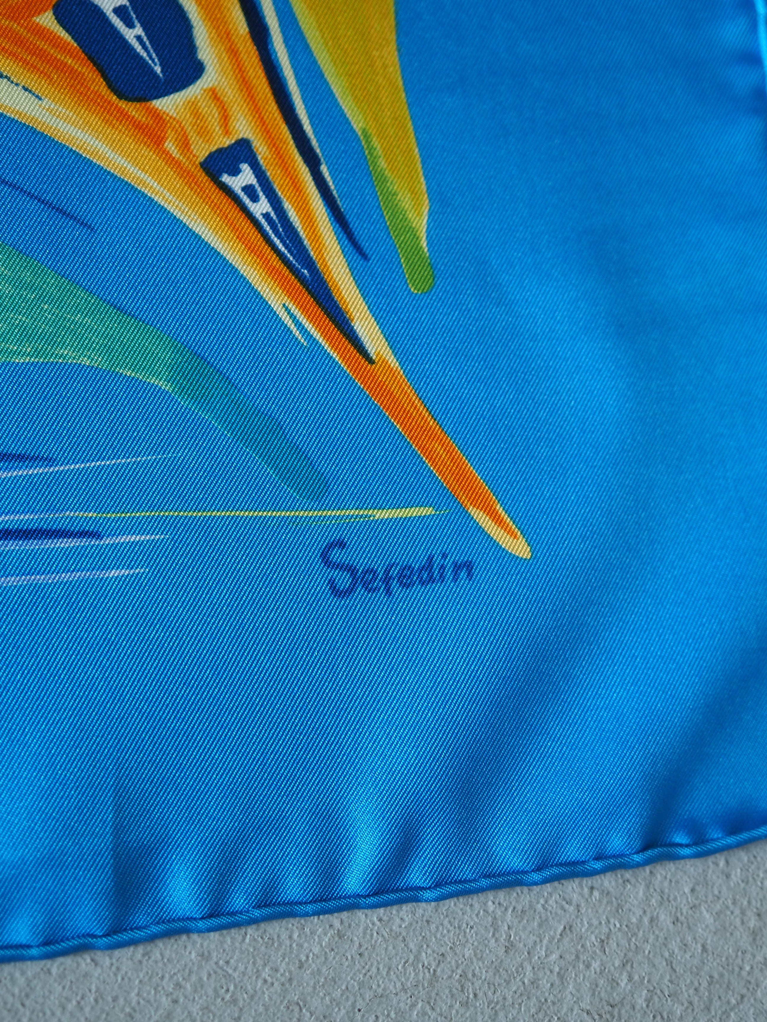 HERMES Scarf Care 90 " La Tour Eiffel S'Envole "