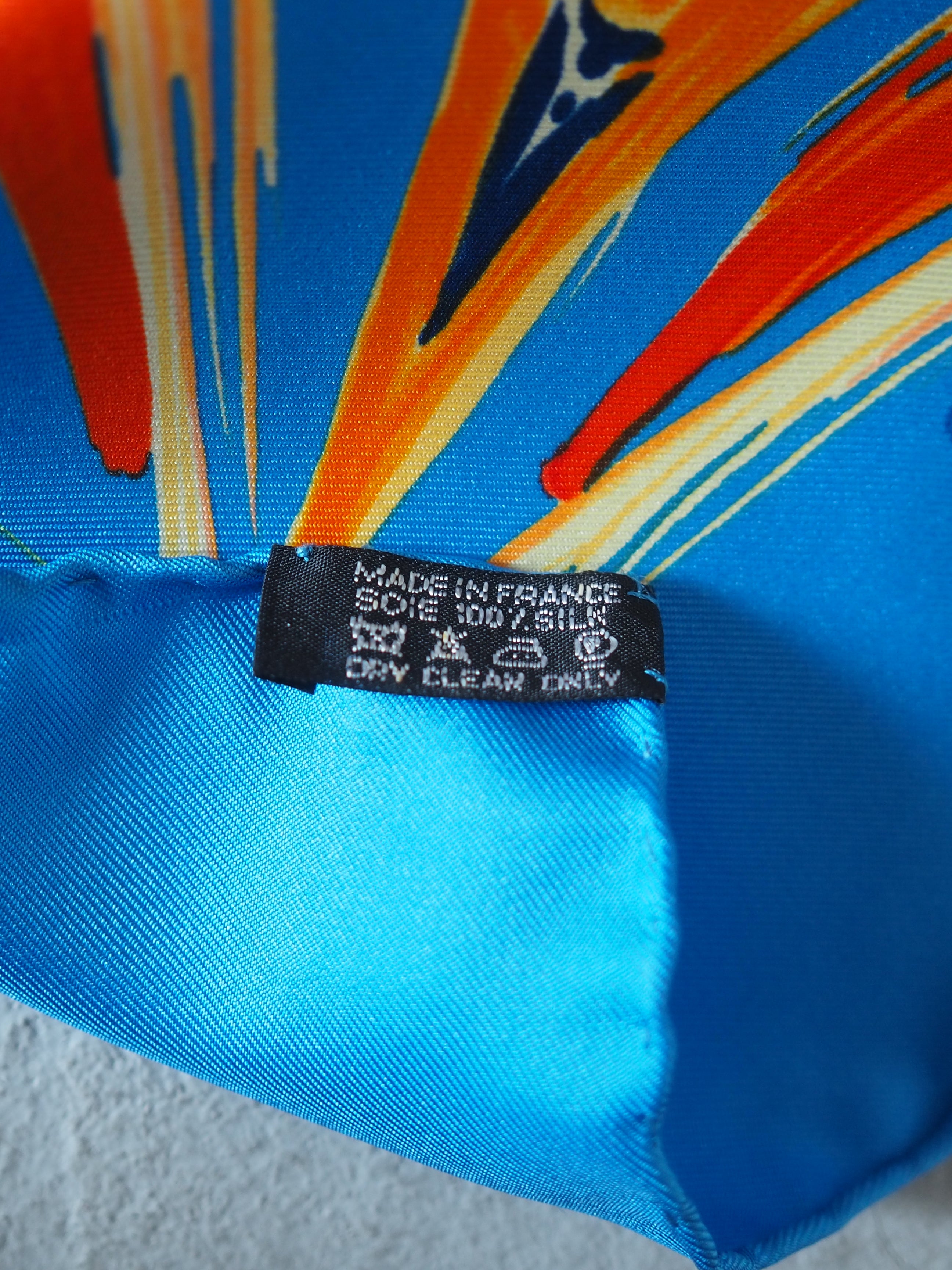 HERMES Scarf Care 90 " La Tour Eiffel S'Envole "