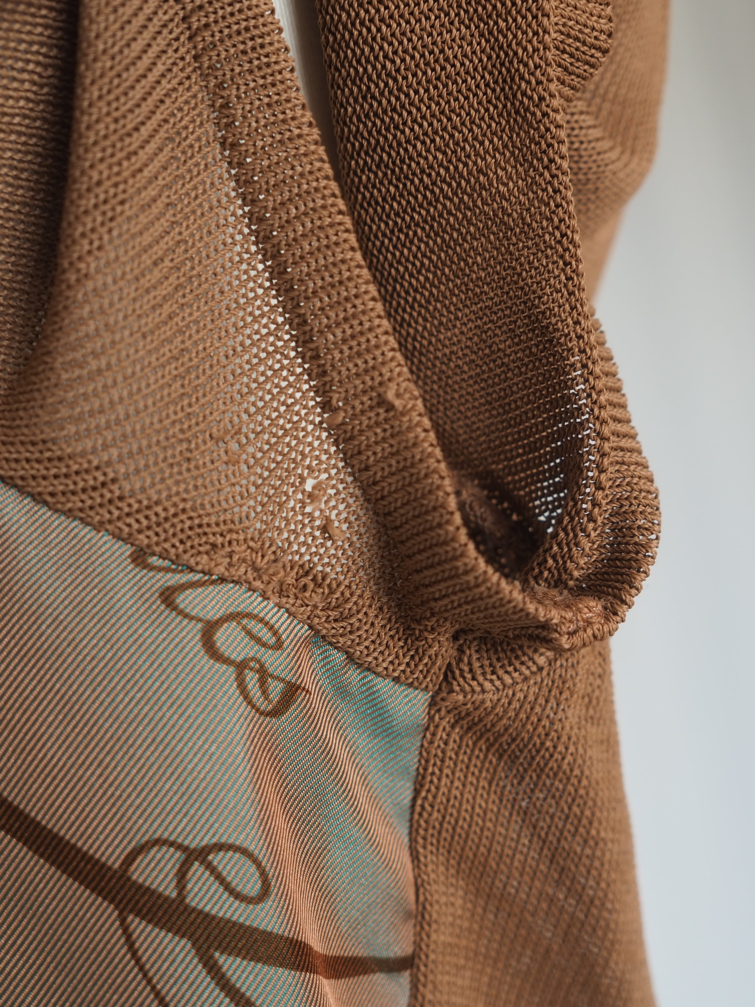 HERMÈS by Martin Margiela Calligraphy Silk Mesh Top