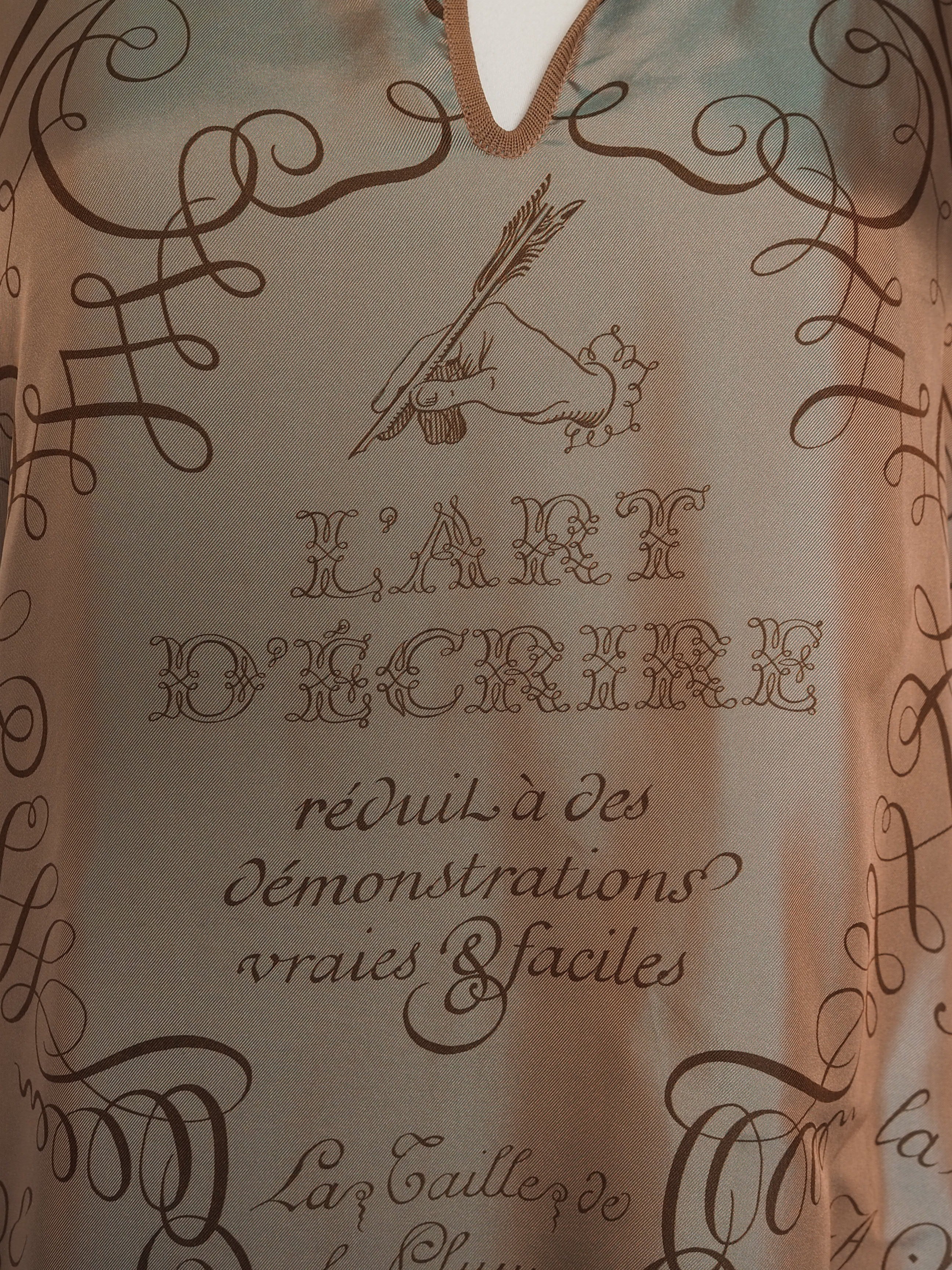 HERMÈS by Martin Margiela Calligraphy Silk Mesh Top