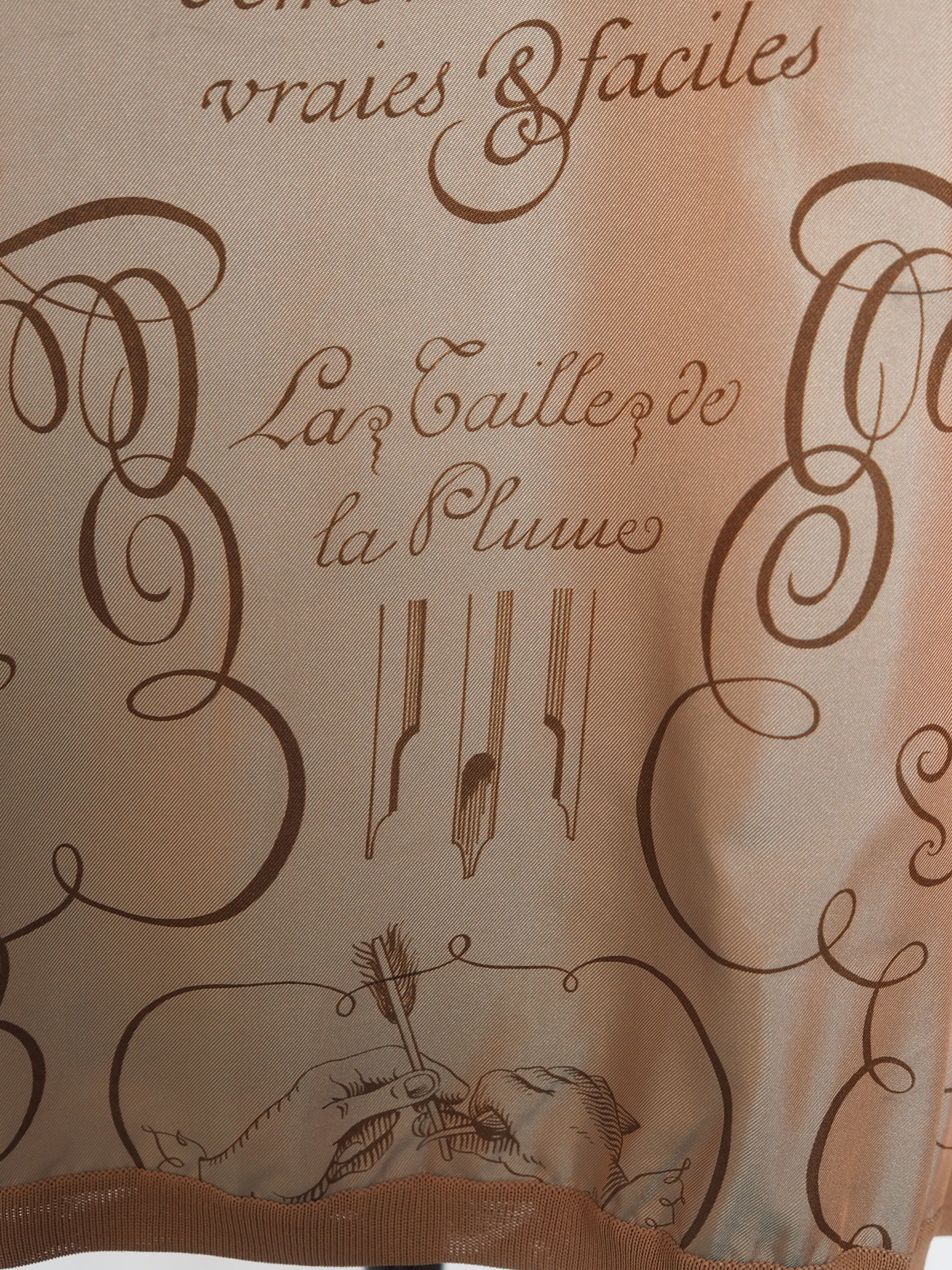 HERMÈS by Martin Margiela Calligraphy Silk Mesh Top