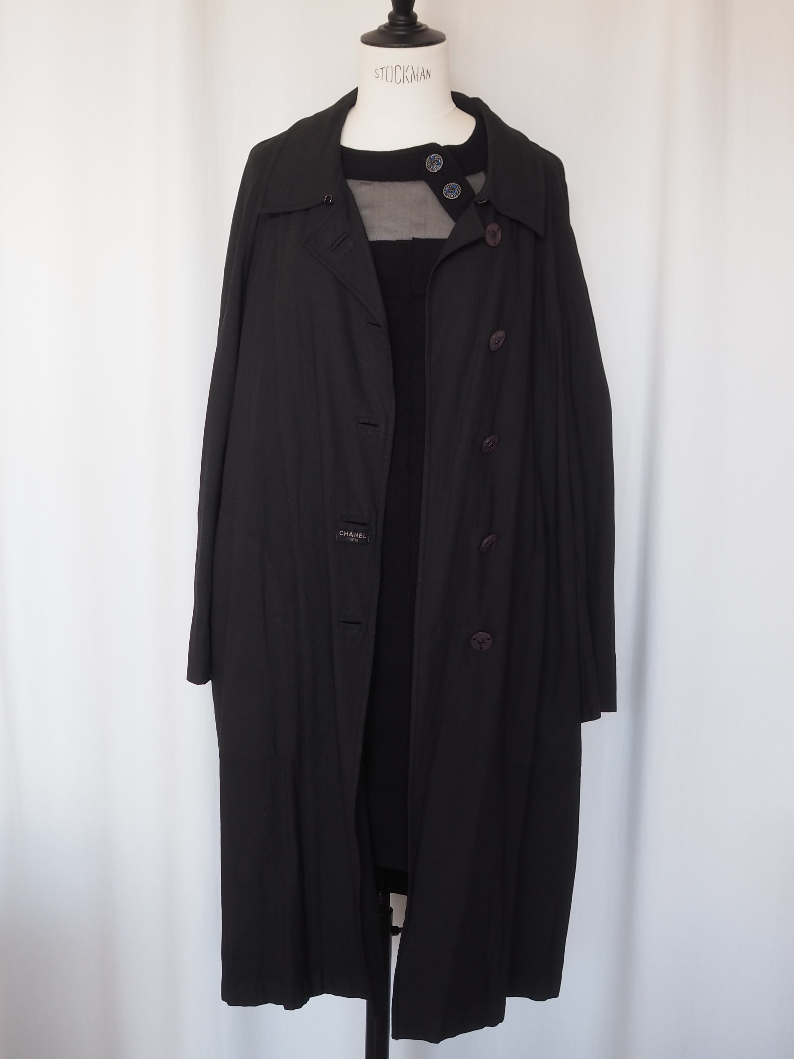 CHANEL Coco Buttons 2-Way Collar Coat