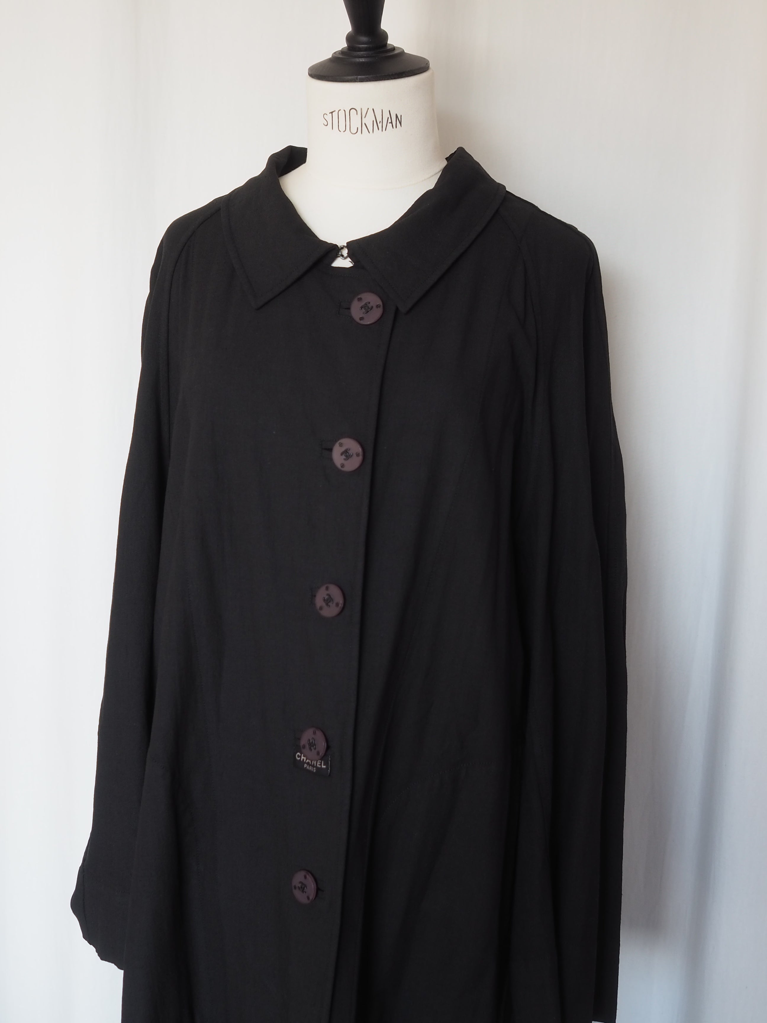 CHANEL Coco Buttons 2-Way Collar Coat