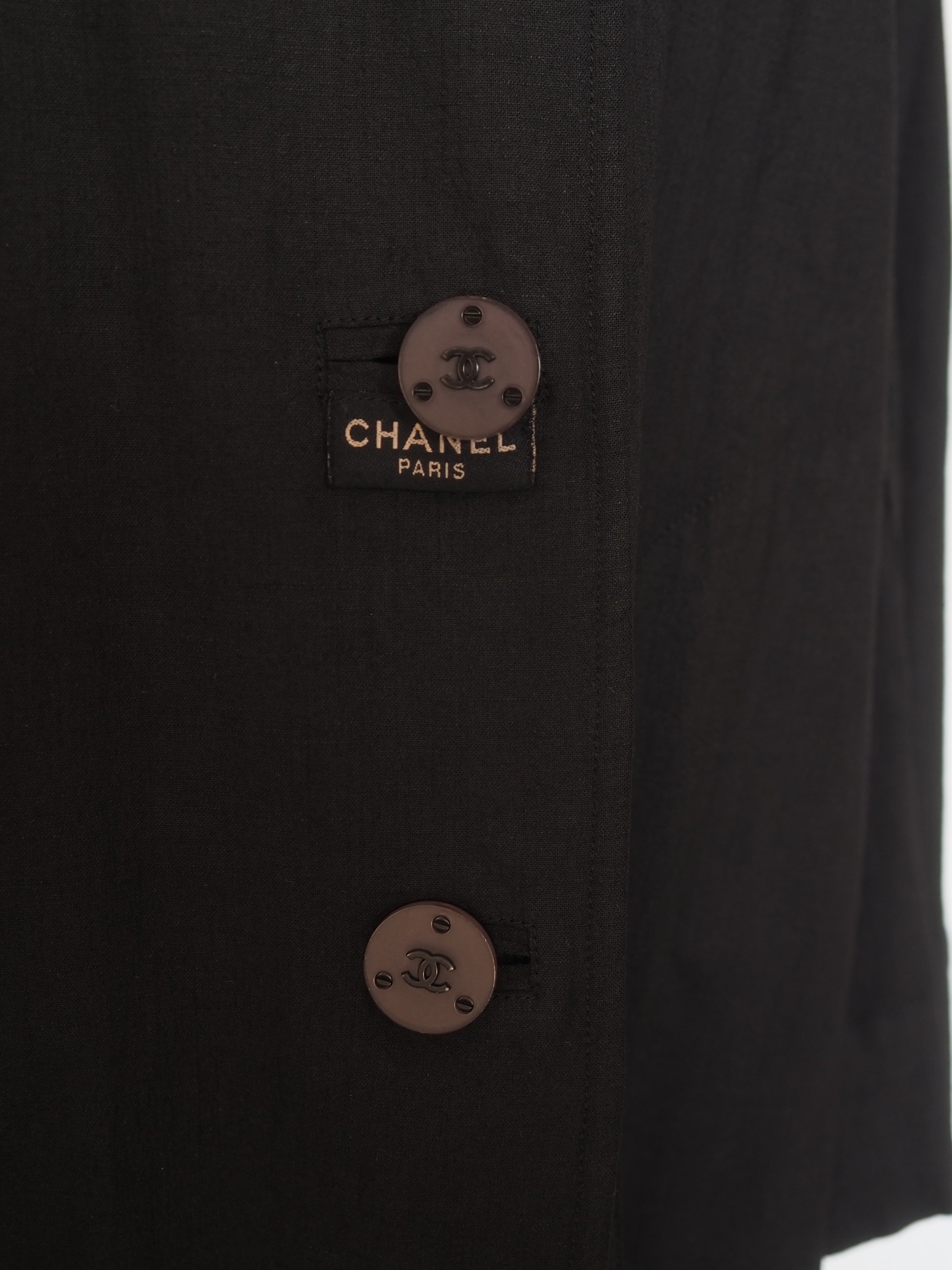 CHANEL Coco Buttons 2-Way Collar Coat