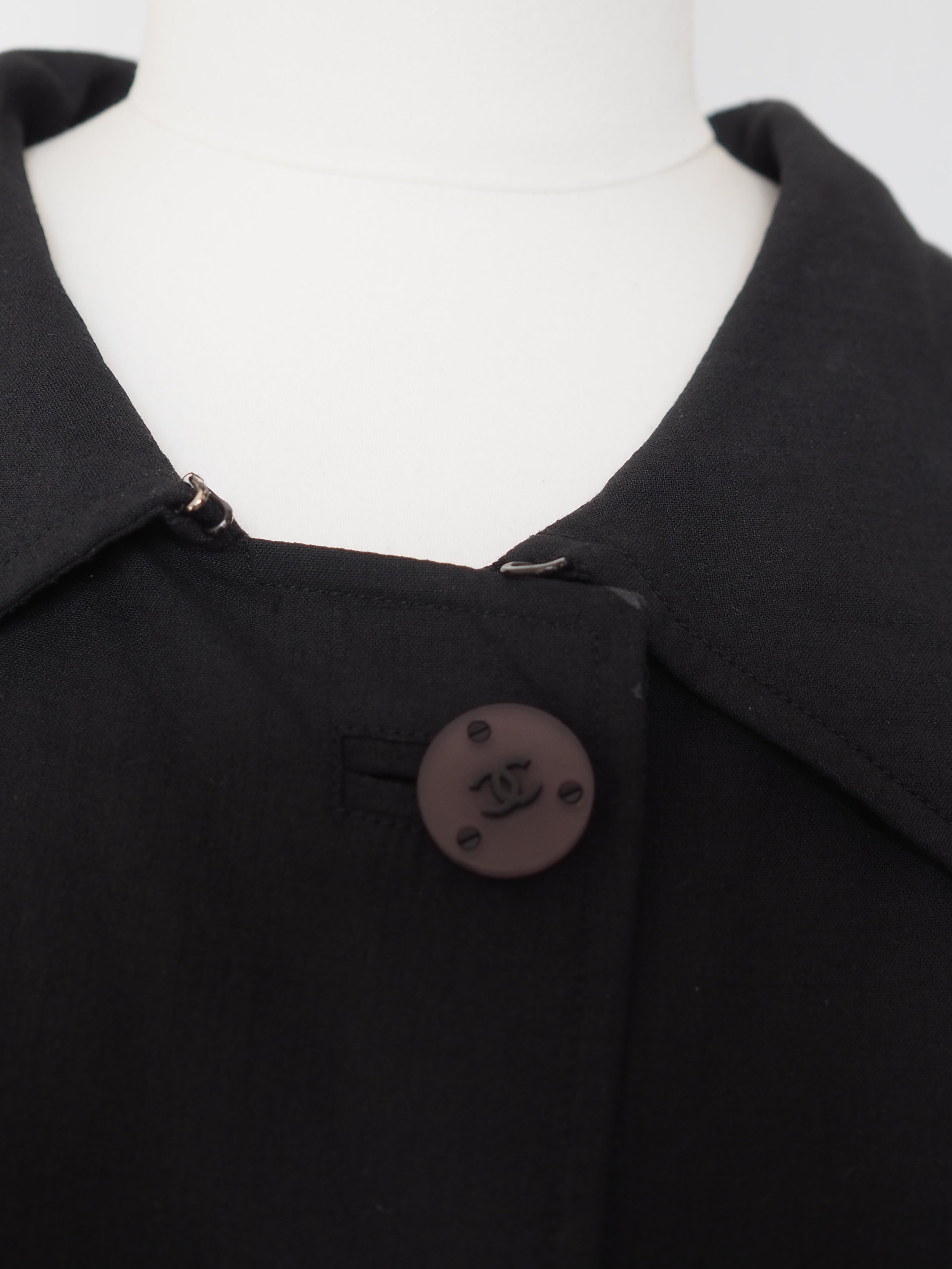 CHANEL Coco Buttons 2-Way Collar Coat