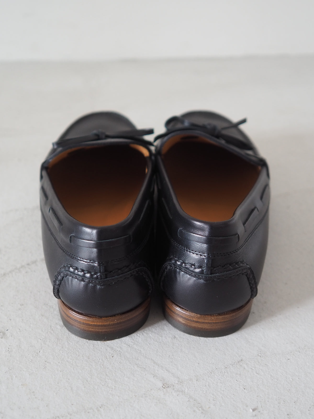 HERMÈS Leather Lace Loafers