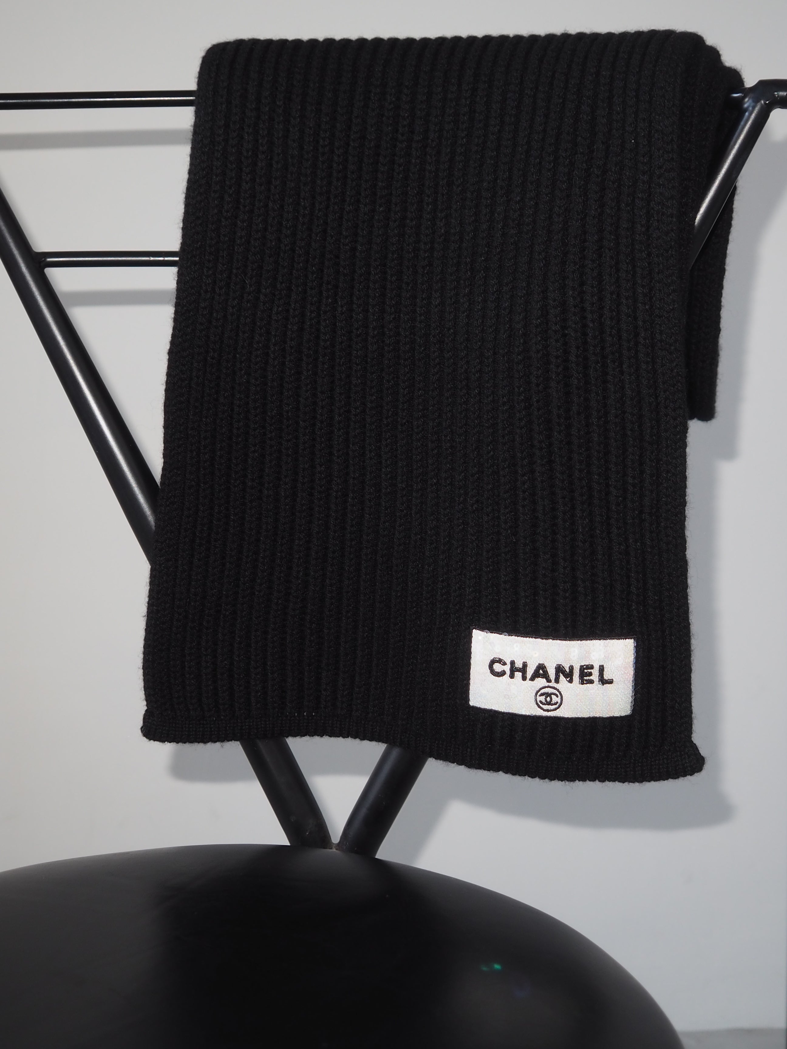 CHANEL Sequin Logo Scarf