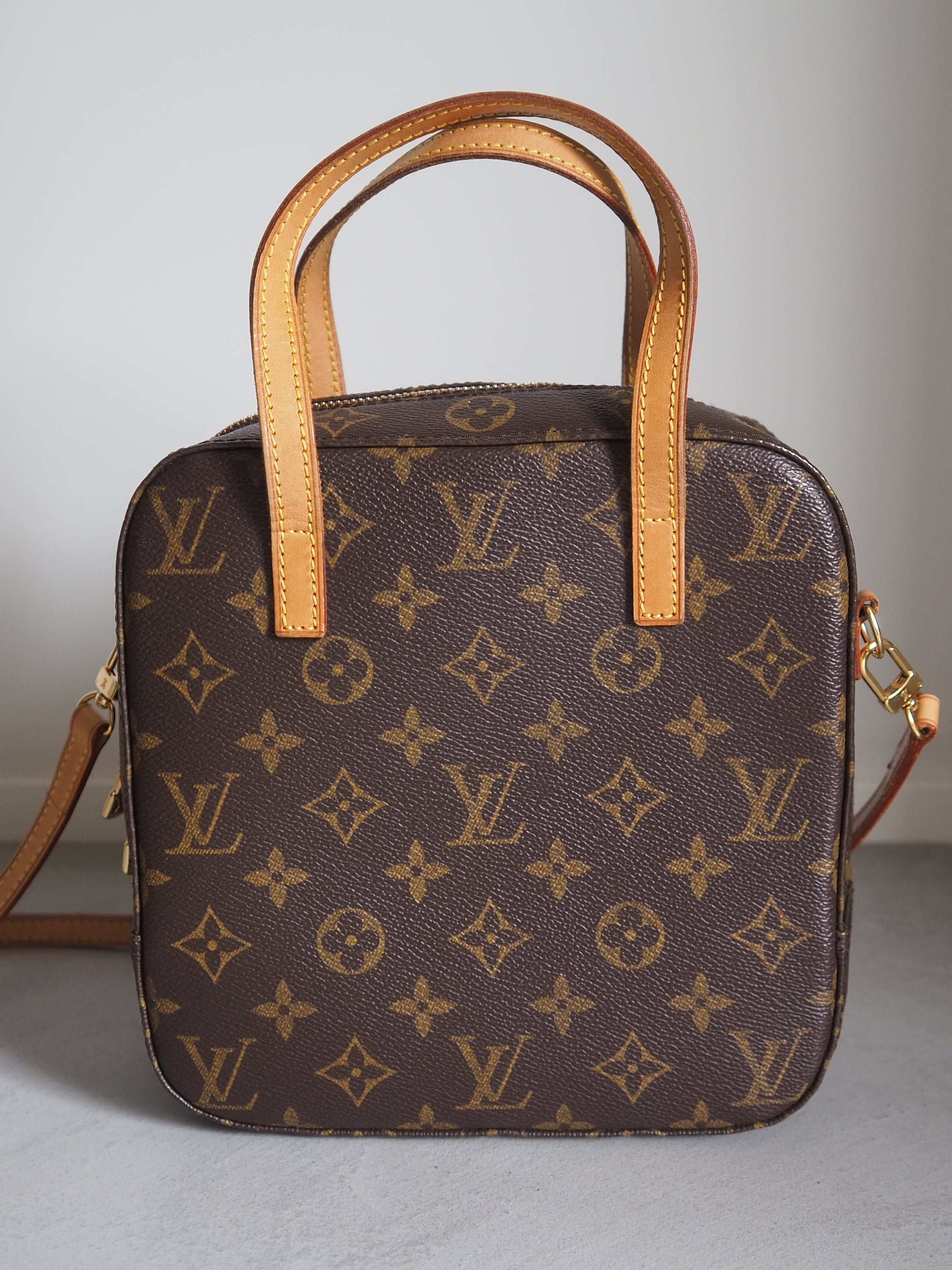 LOUIS VUITTON Monogram Spontini M47500 Shoulder Hand 2way Bag Brown Authentic