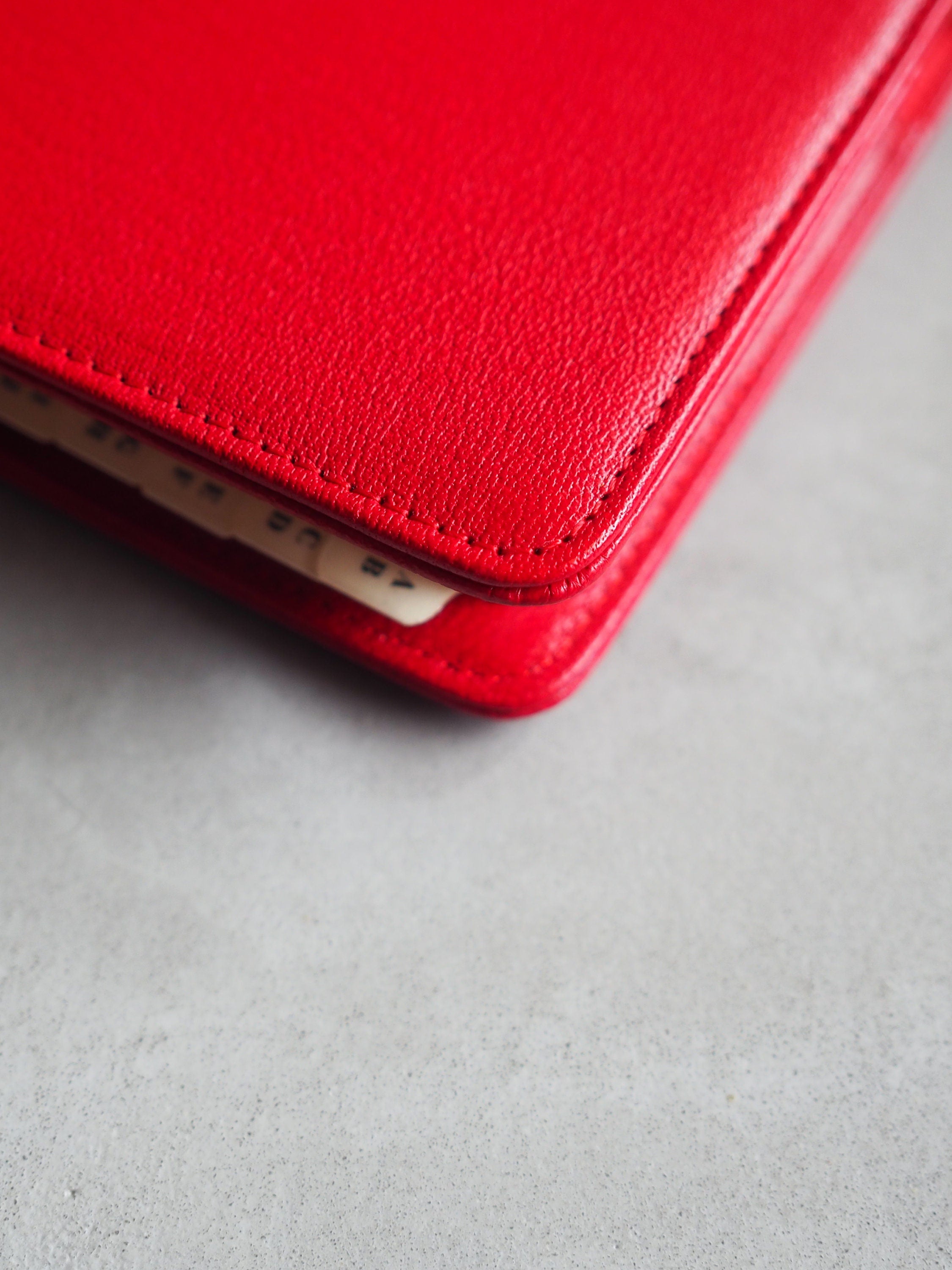 CHANEL COCO Leather 6 Ring Agenda Diary Red Leather Vintage Authentic