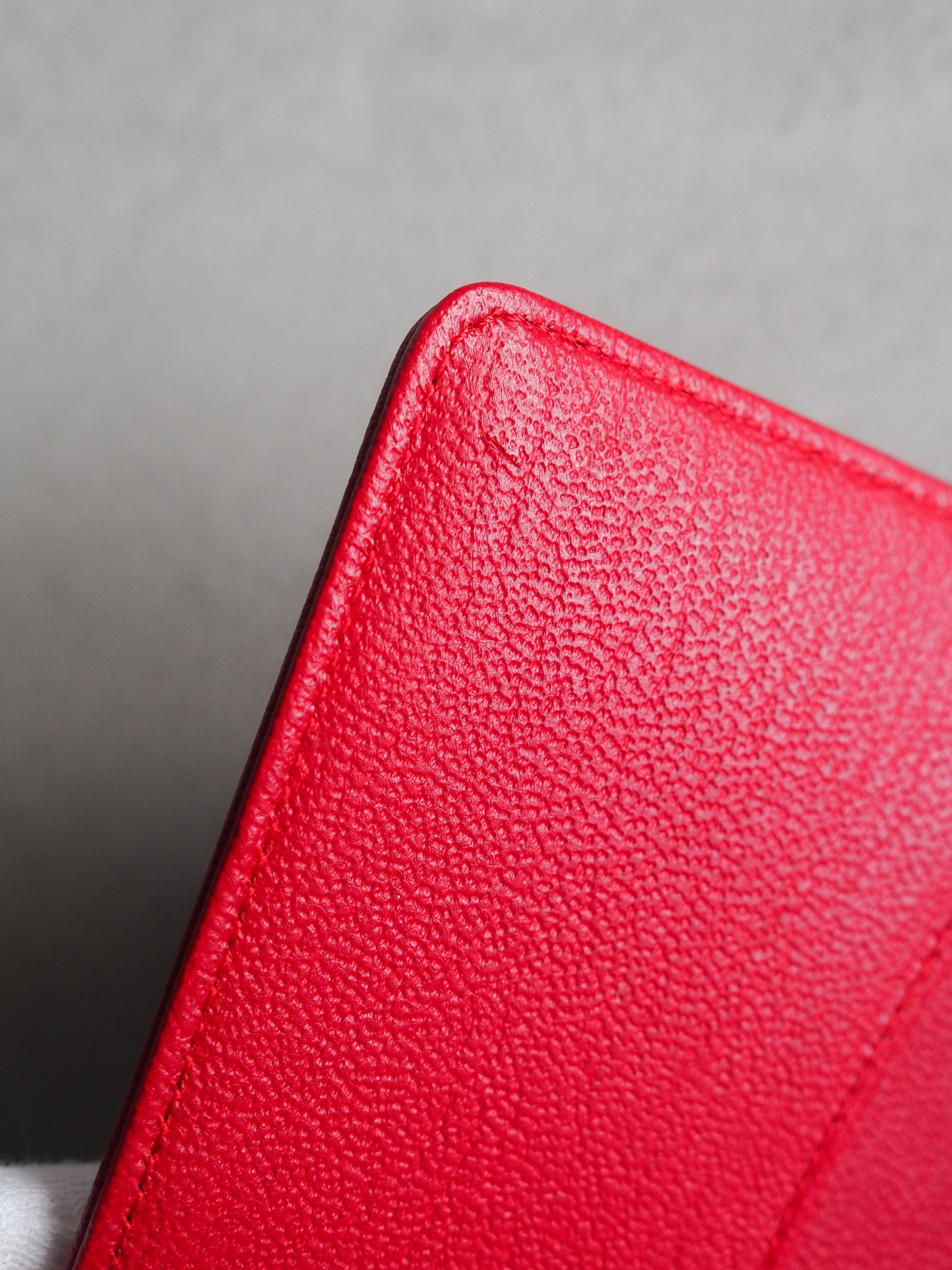 CHANEL COCO Leather 6 Ring Agenda Diary Red Leather Vintage Authentic