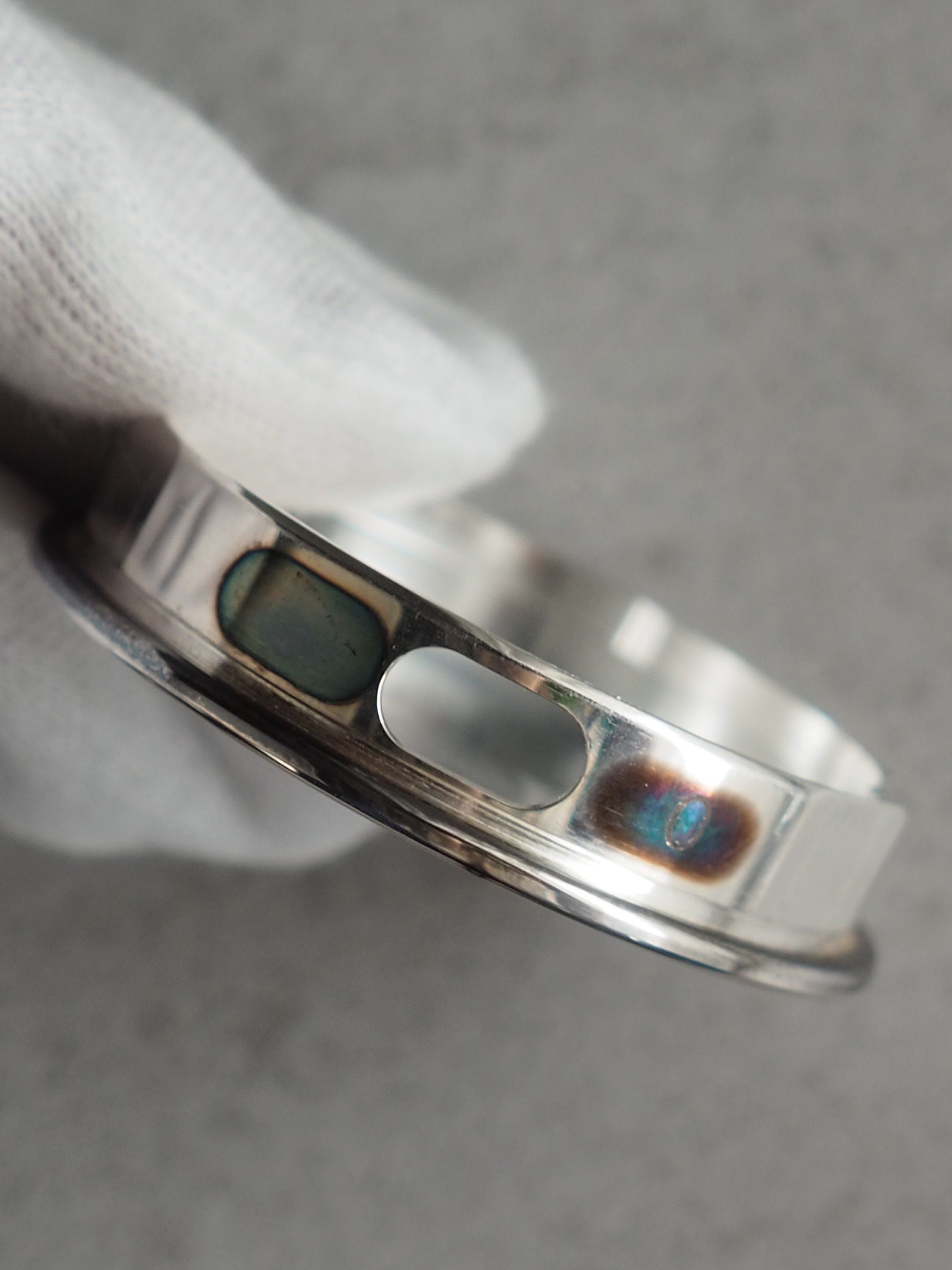 HERMES Pill case Clou de Selle Silver Metal Vintage Authentic