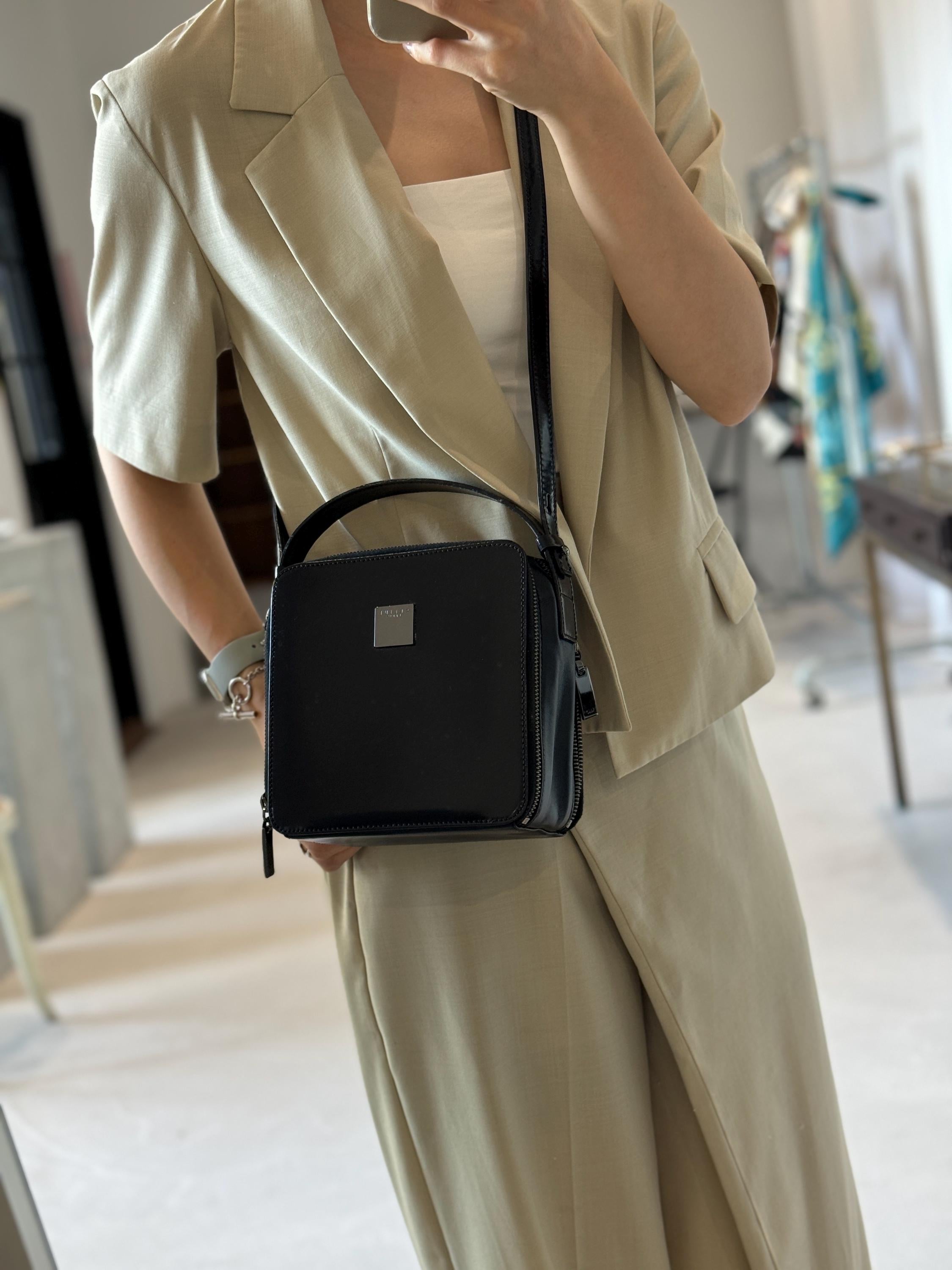 CELINE Macadam 2way Boston Shoulder Hand Bag Black Authentic Vintage Classical