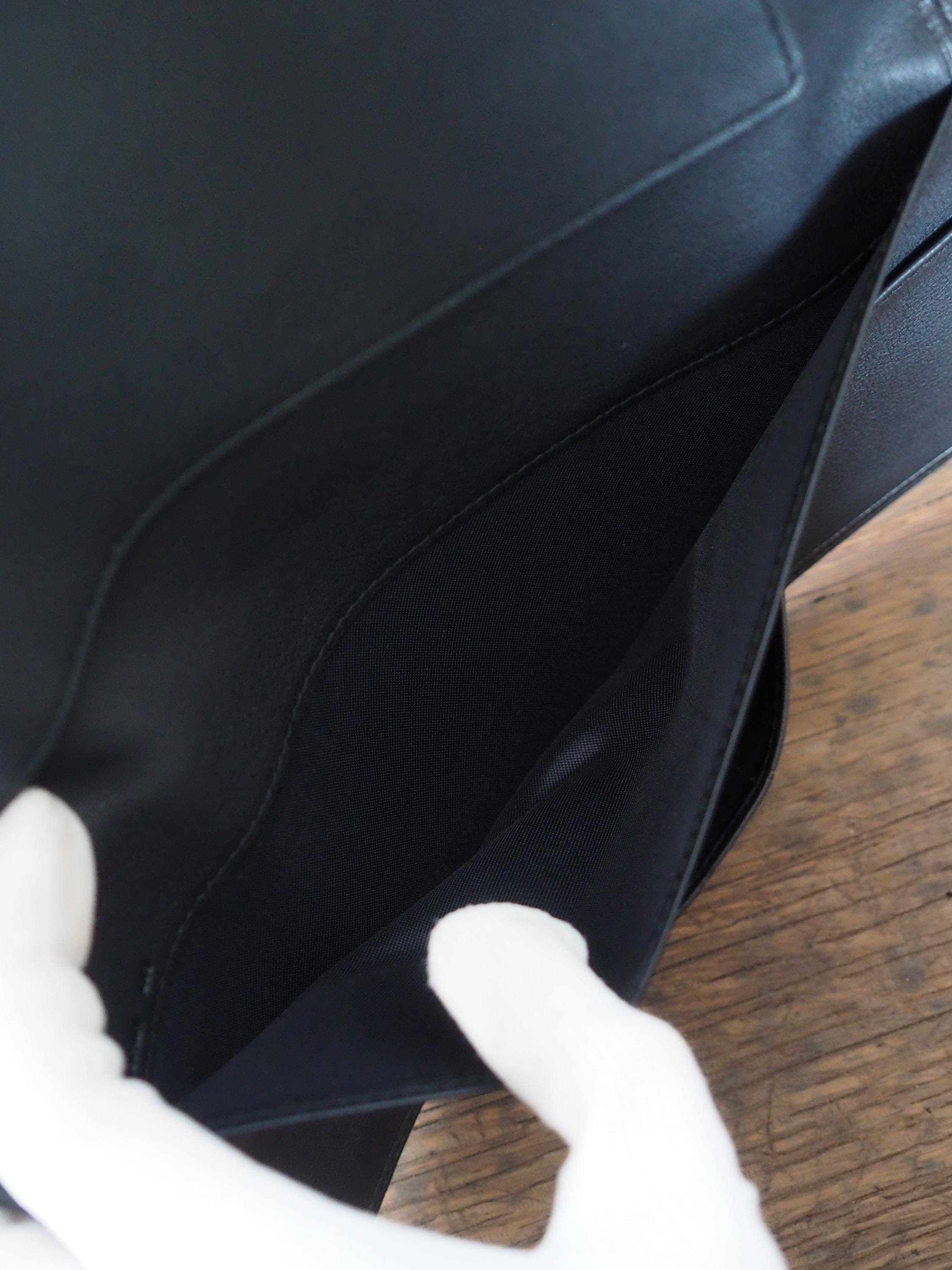 LOEWE Anagram Long Wallet Leather Black Unisex Vintage Authentic