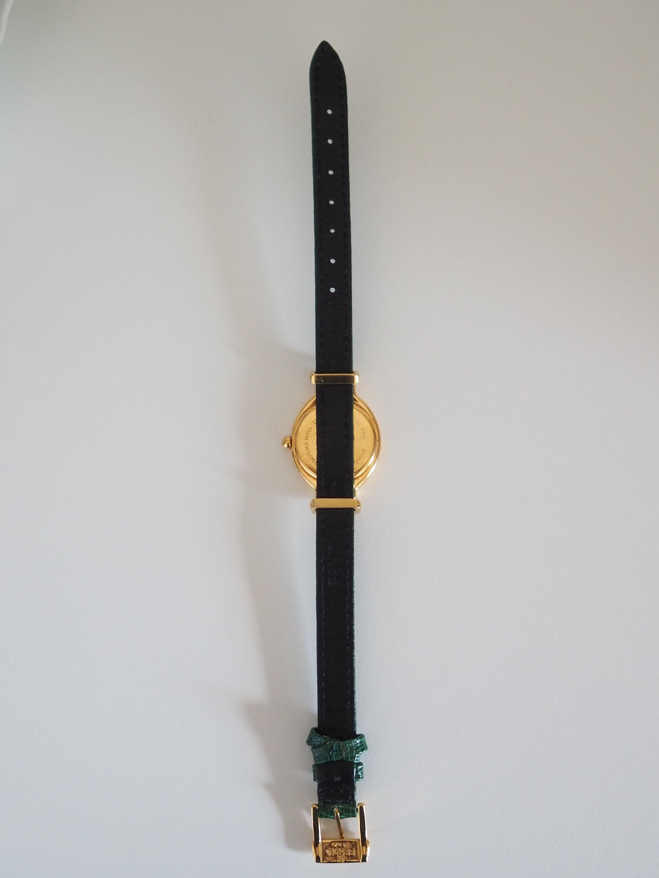 FENDI Chameleon Watch Wristwatch 5 Color Change Belt Quartz Gold color Vintage Authentic Box