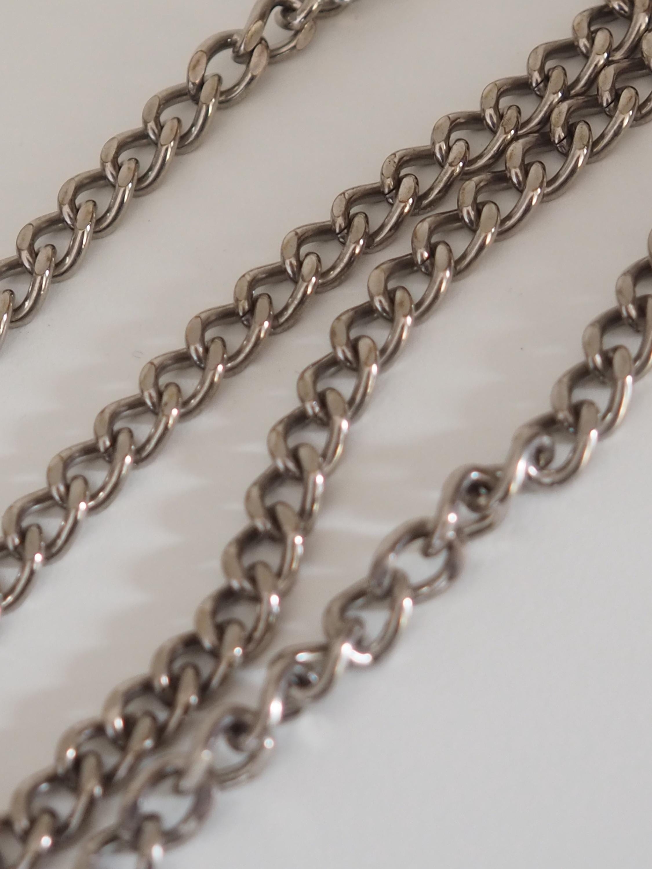 CHANEL COCO Chain Belt Silver Metal COCO Logo Vintage Authentic