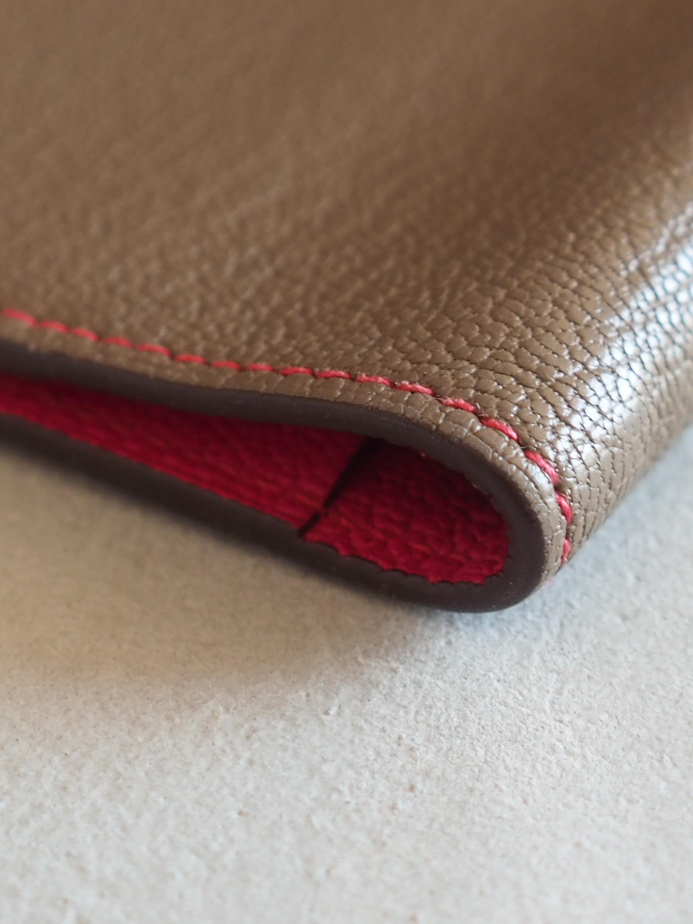 HERMES Agenda Notebook Cover Etoupe Pink Leather Epsom Silver Vintage Authentic Box