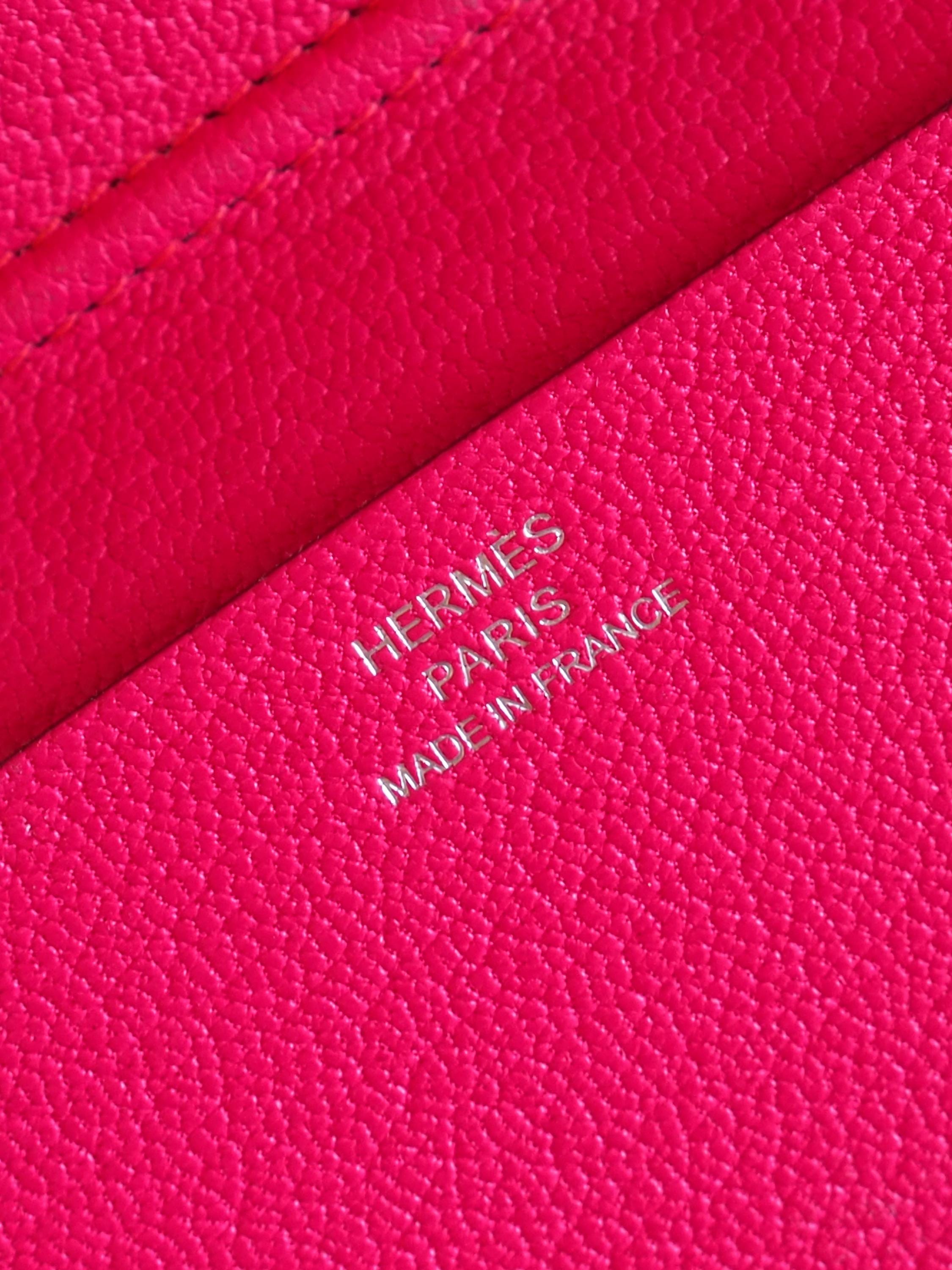 HERMES Agenda Notebook Cover Etoupe Pink Leather Epsom Silver Vintage Authentic Box