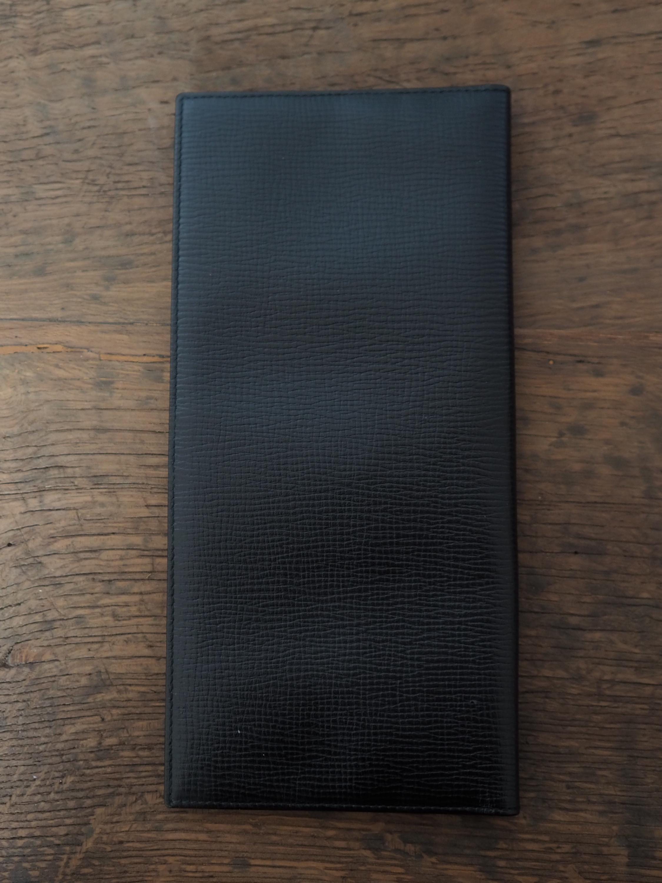 LOEWE Anagram Long Wallet Leather Black Unisex Vintage Authentic