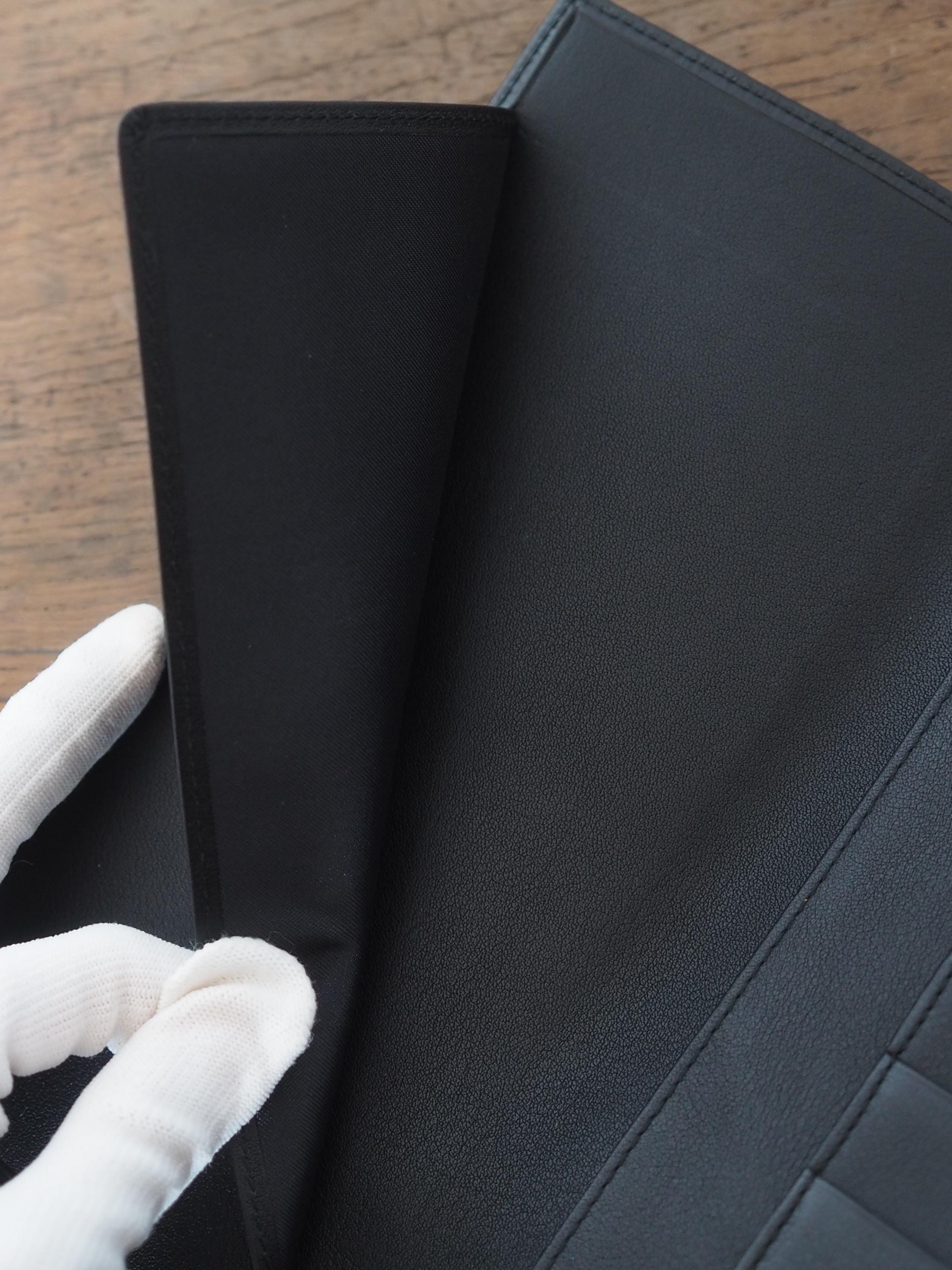 LOEWE Anagram Long Wallet Leather Black Unisex Vintage Authentic