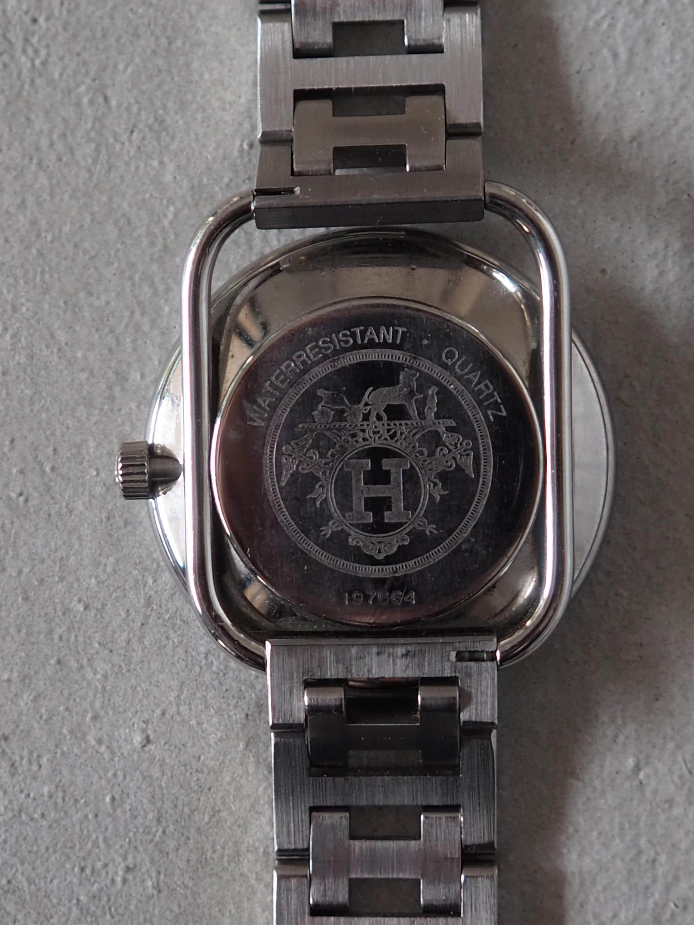 HERMES Also Watch Silver Color Stainless steel Unisex Ladies Vintage Authentic