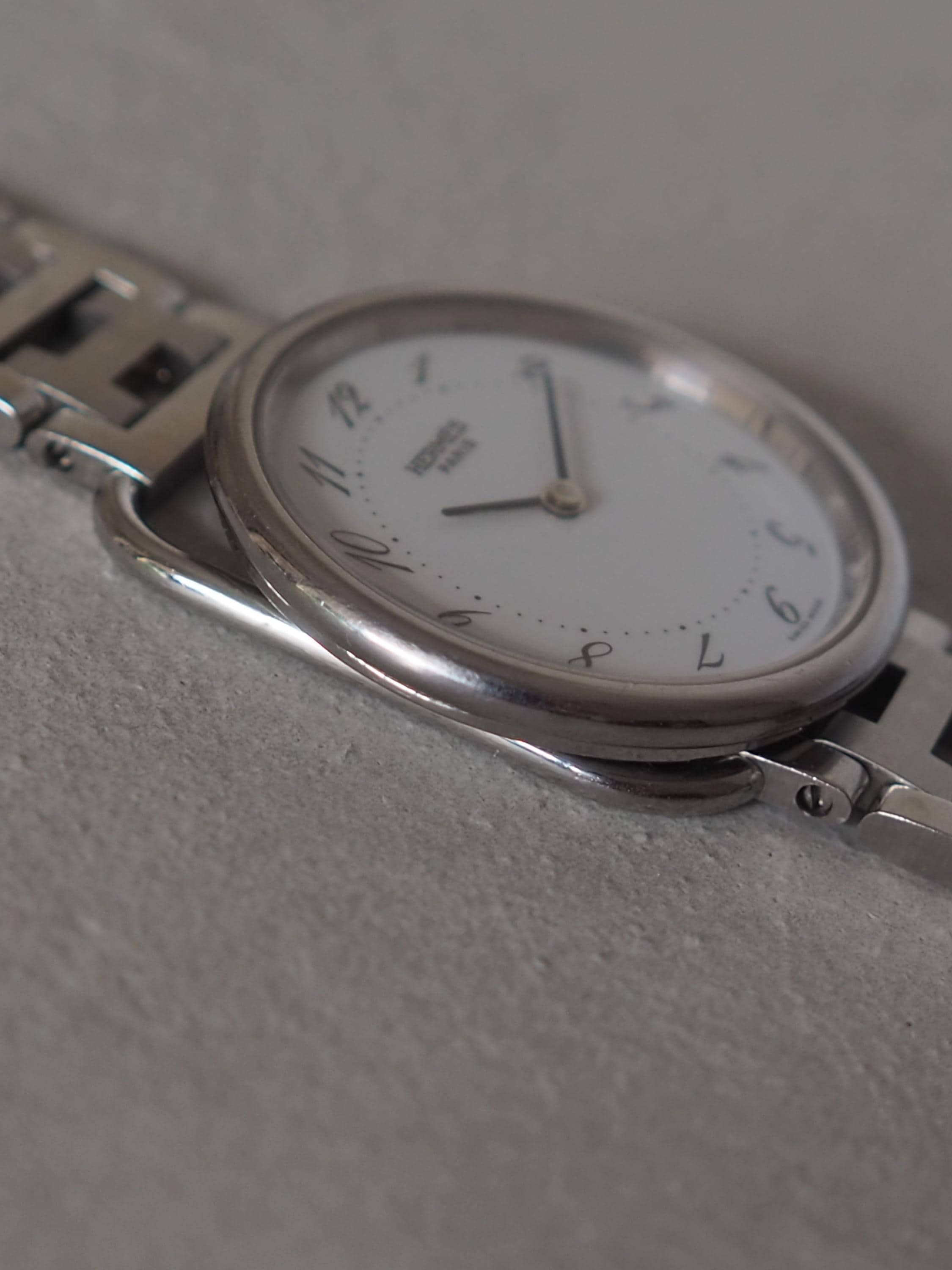 HERMES Also Watch Silver Color Stainless steel Unisex Ladies Vintage Authentic