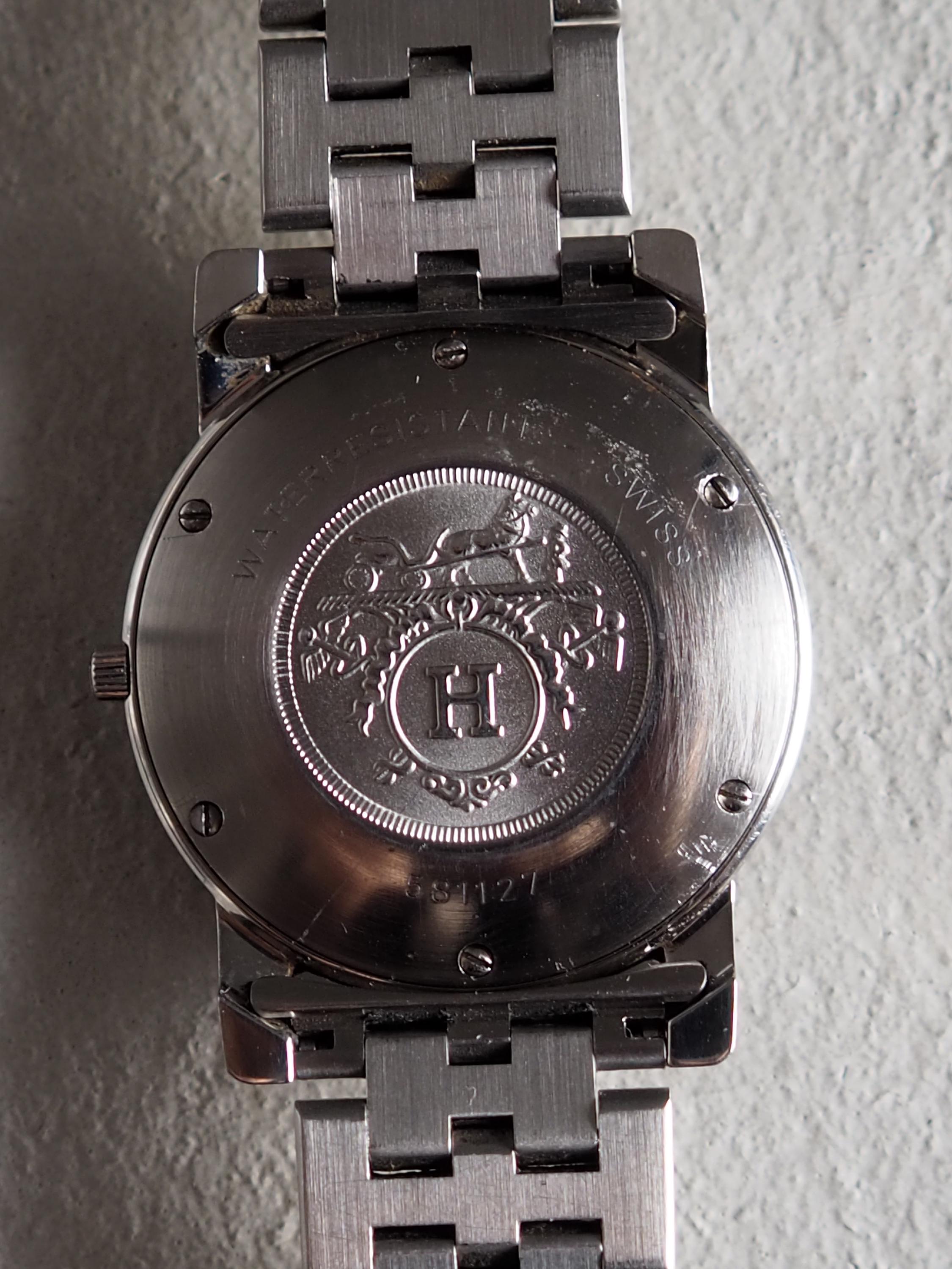 HERMES Carrick Watch Watches Stainless Steel Unisex Mens Ladies Silver Gold Color Combi Watch Wristwatch Quartz Vintage