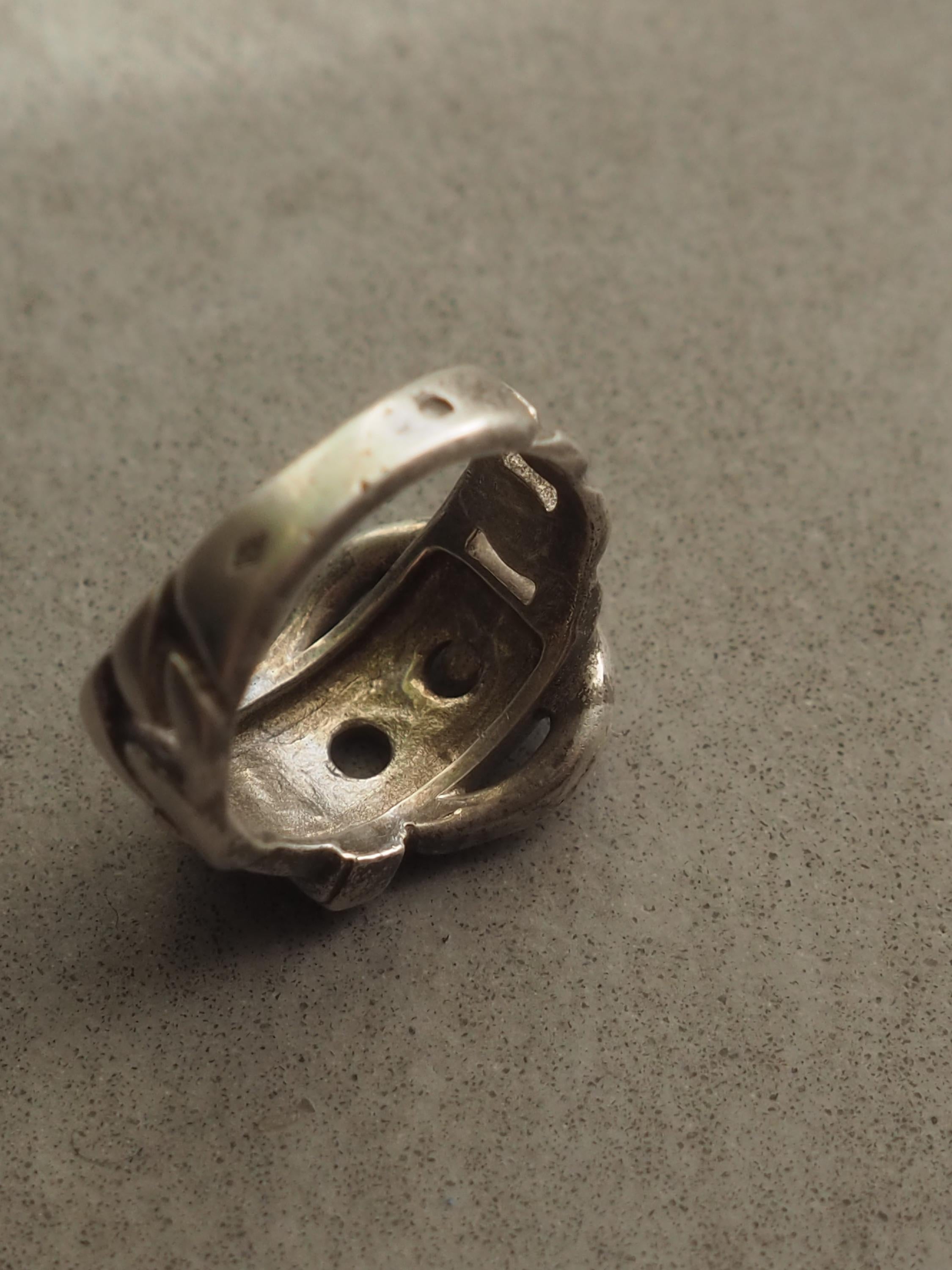 HERMES Ring Book Le Serie SV 925 Silver Unisex US size 5 Vintage Authentic