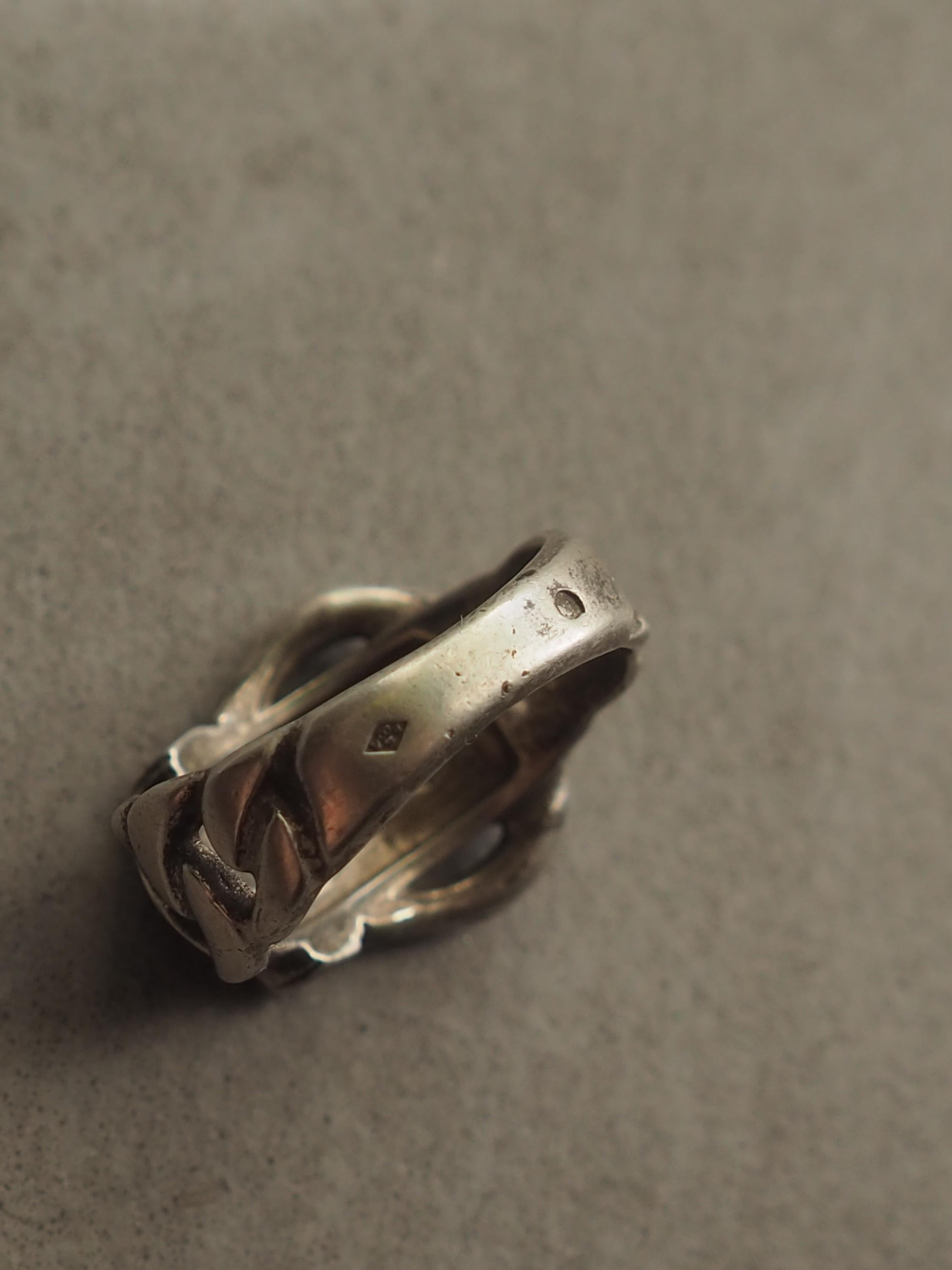 HERMES Ring Book Le Serie SV 925 Silver Unisex US size 5 Vintage Authentic