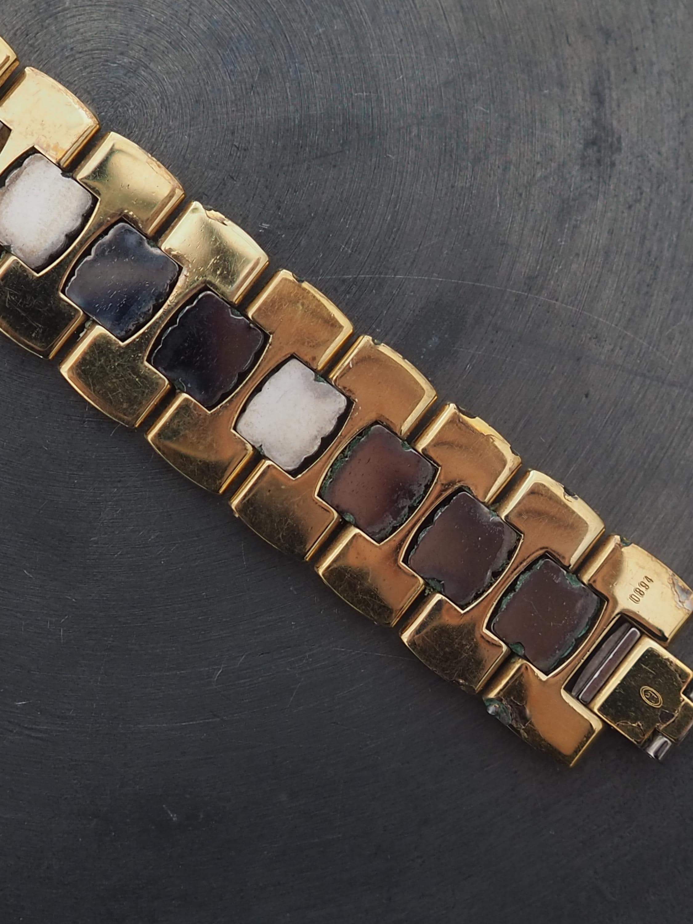 Christian Dior Octagon Watch Gold Silver Metal Quartz Wristwatch Unisex Mens Ladies Vintage Authentic