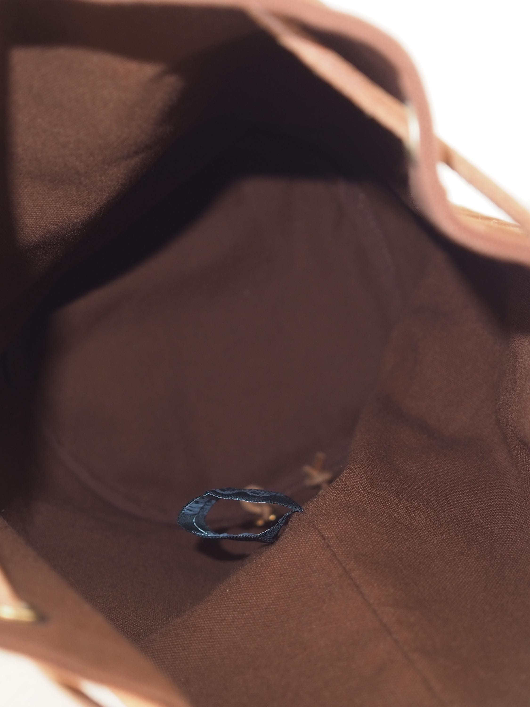 HERMES Polochon Mimir Backpack Canvas Leather Brown Authentic Vintage