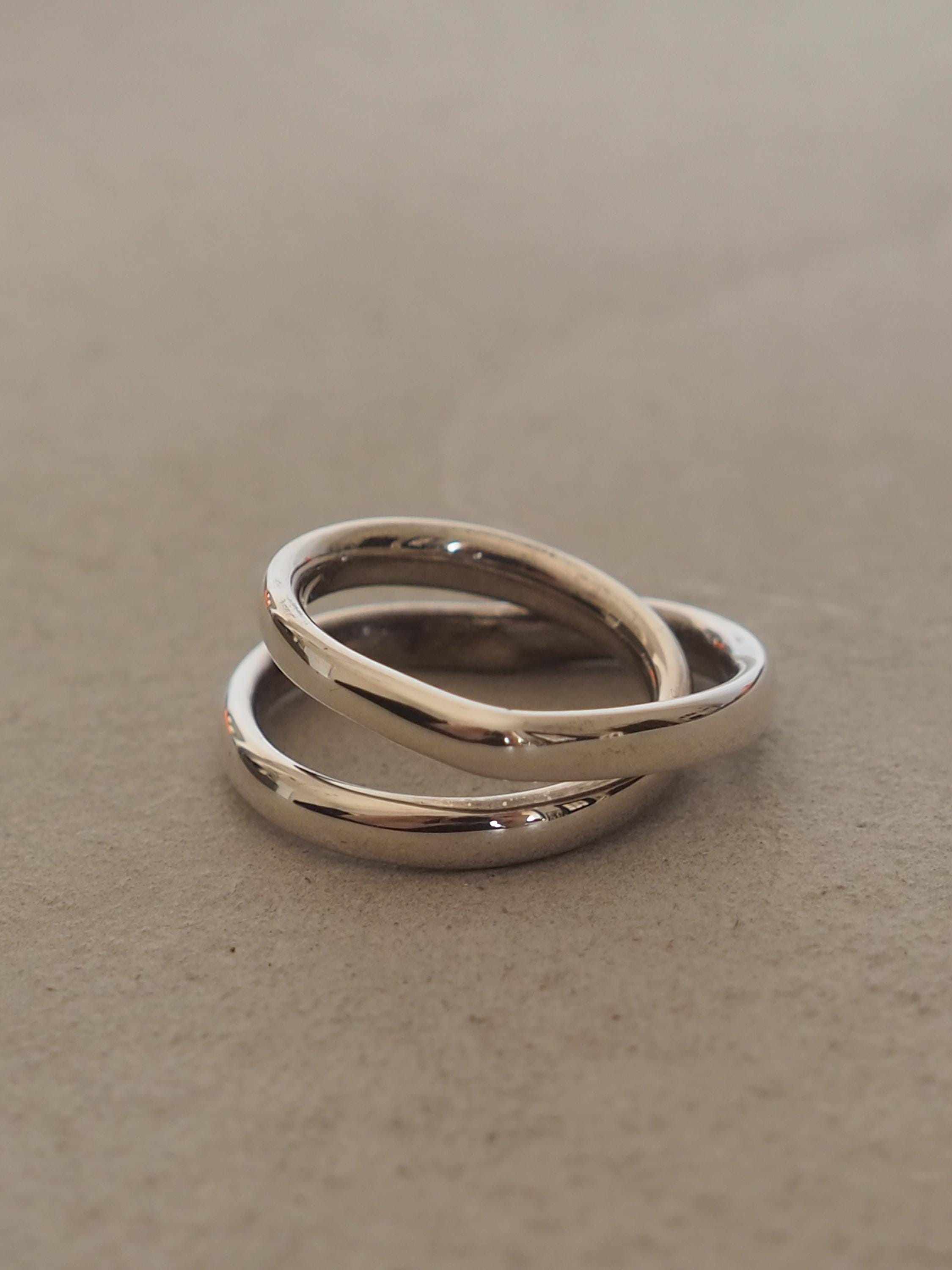 HERMES Ring Vertige Size 52 SV925 Sterling Silver Vintage Authentic Box