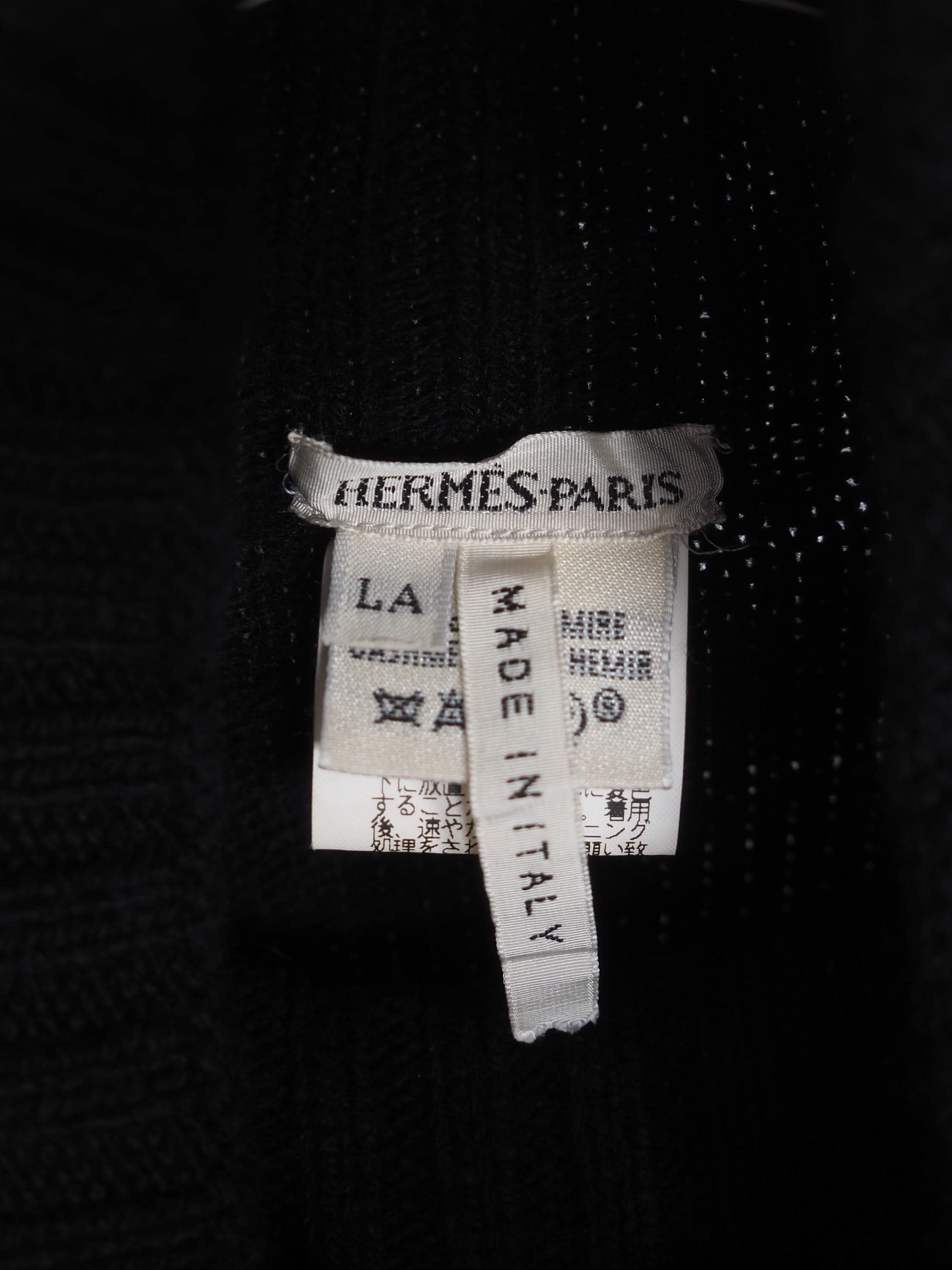HERMES by Martin Margiela High Neck Cashmere Knit Black Vintage Authentic