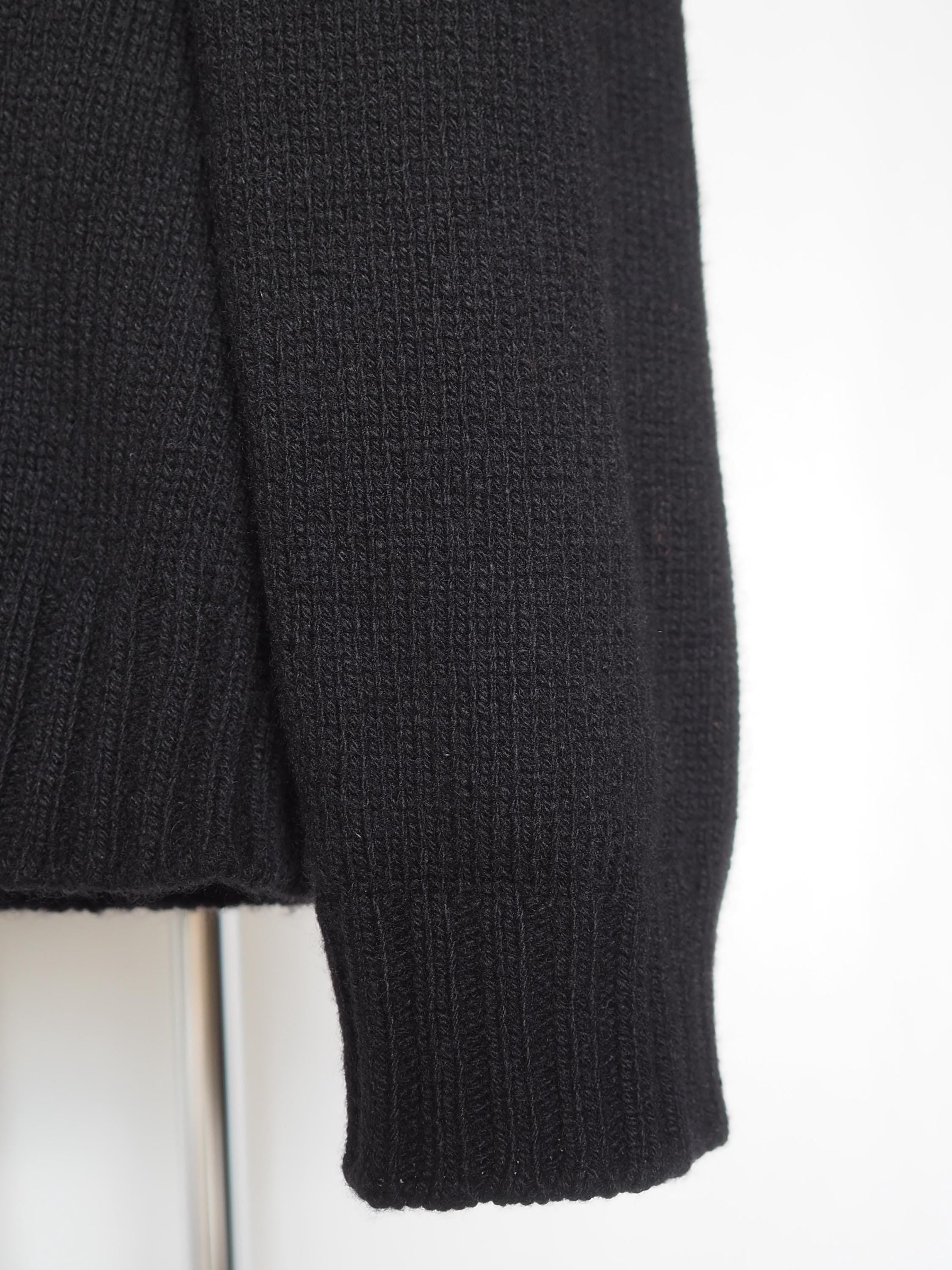 HERMES by Martin Margiela High Neck Cashmere Knit Black Vintage Authentic