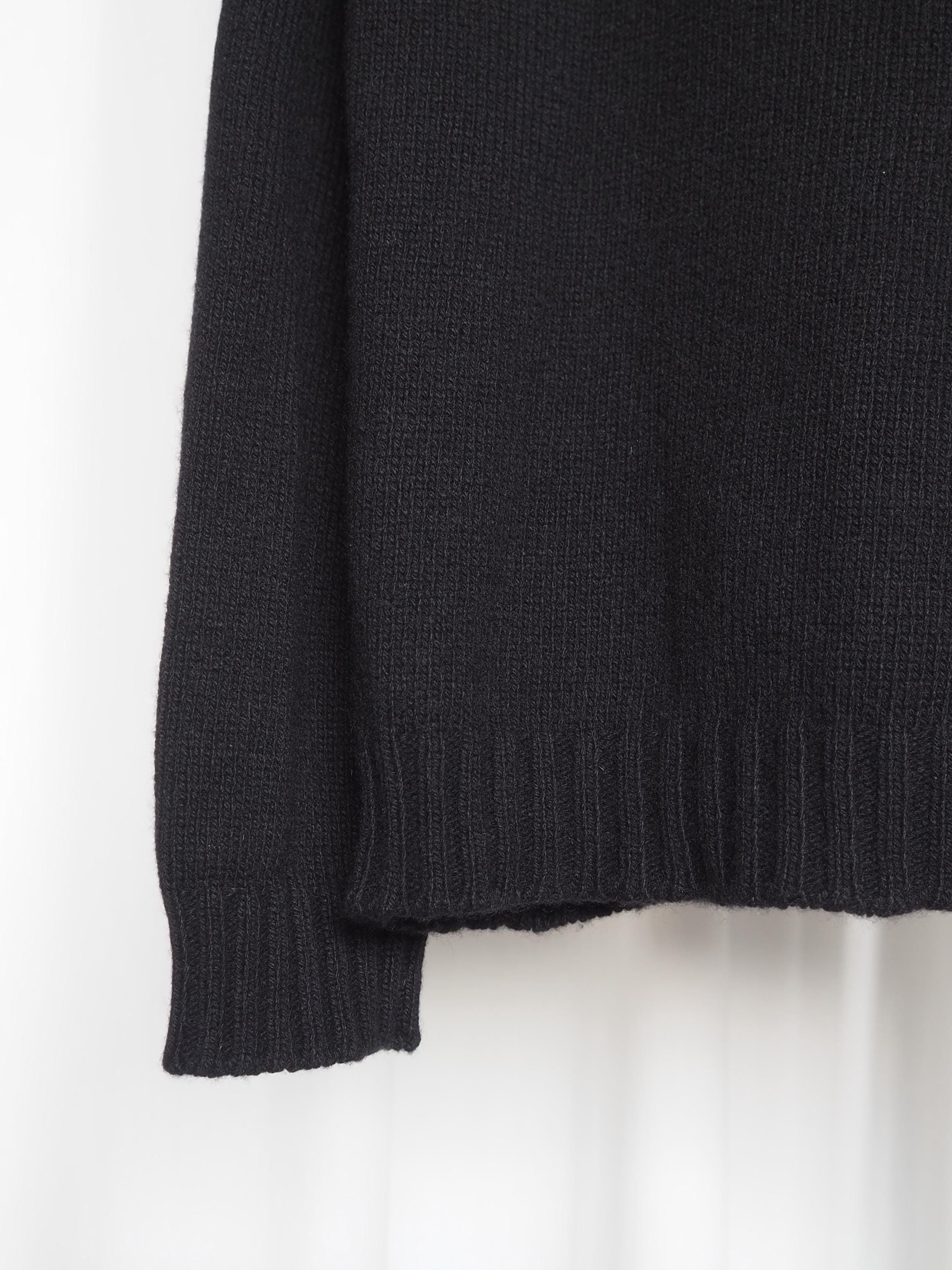 HERMES by Martin Margiela High Neck Cashmere Knit Black Vintage Authentic