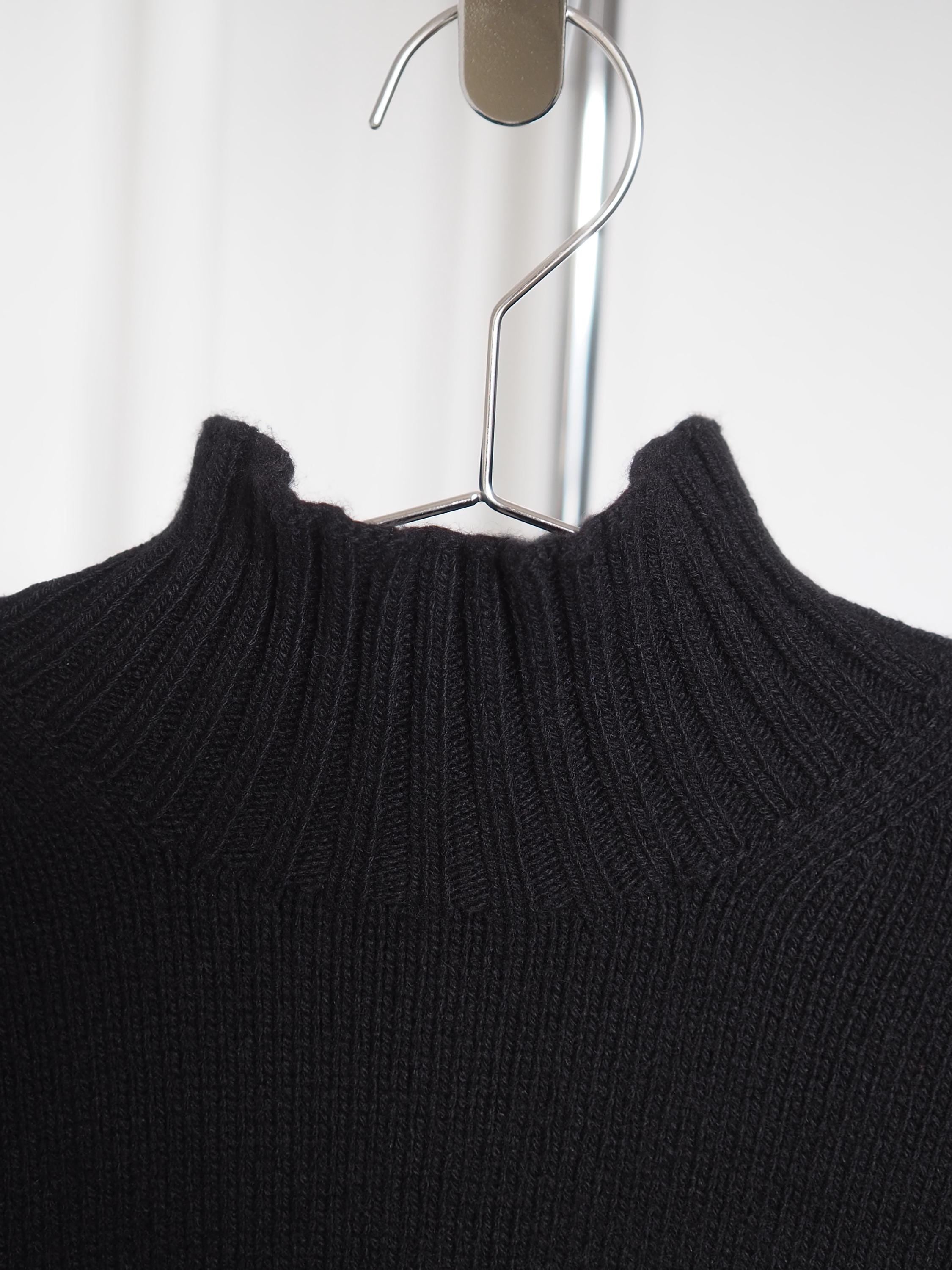 HERMES by Martin Margiela High Neck Cashmere Knit Black Vintage Authentic