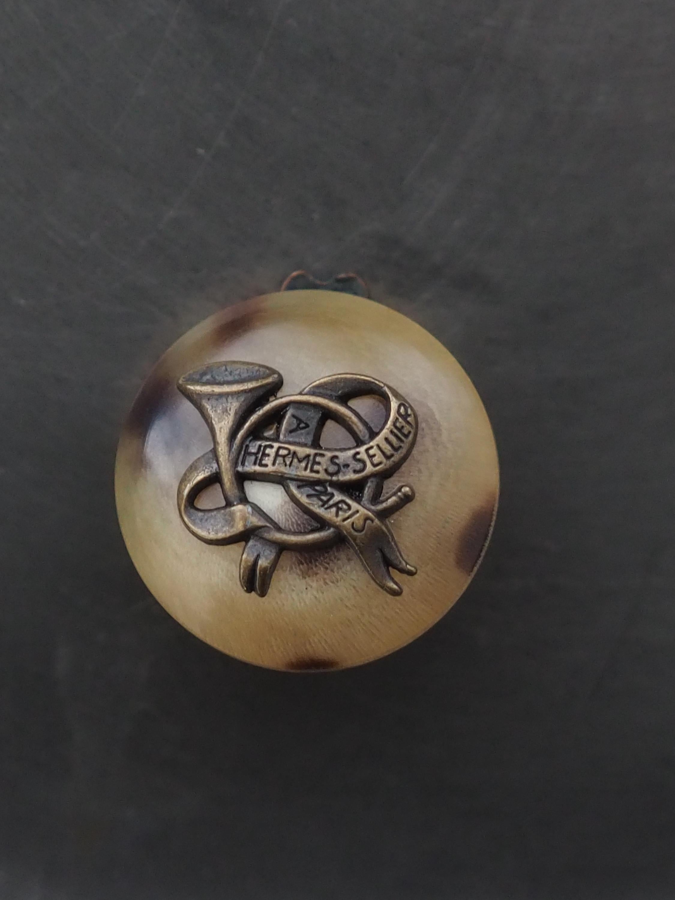 HERMES Horn Wrapper Buffalo horn Earrings accessories Vintage Authentic