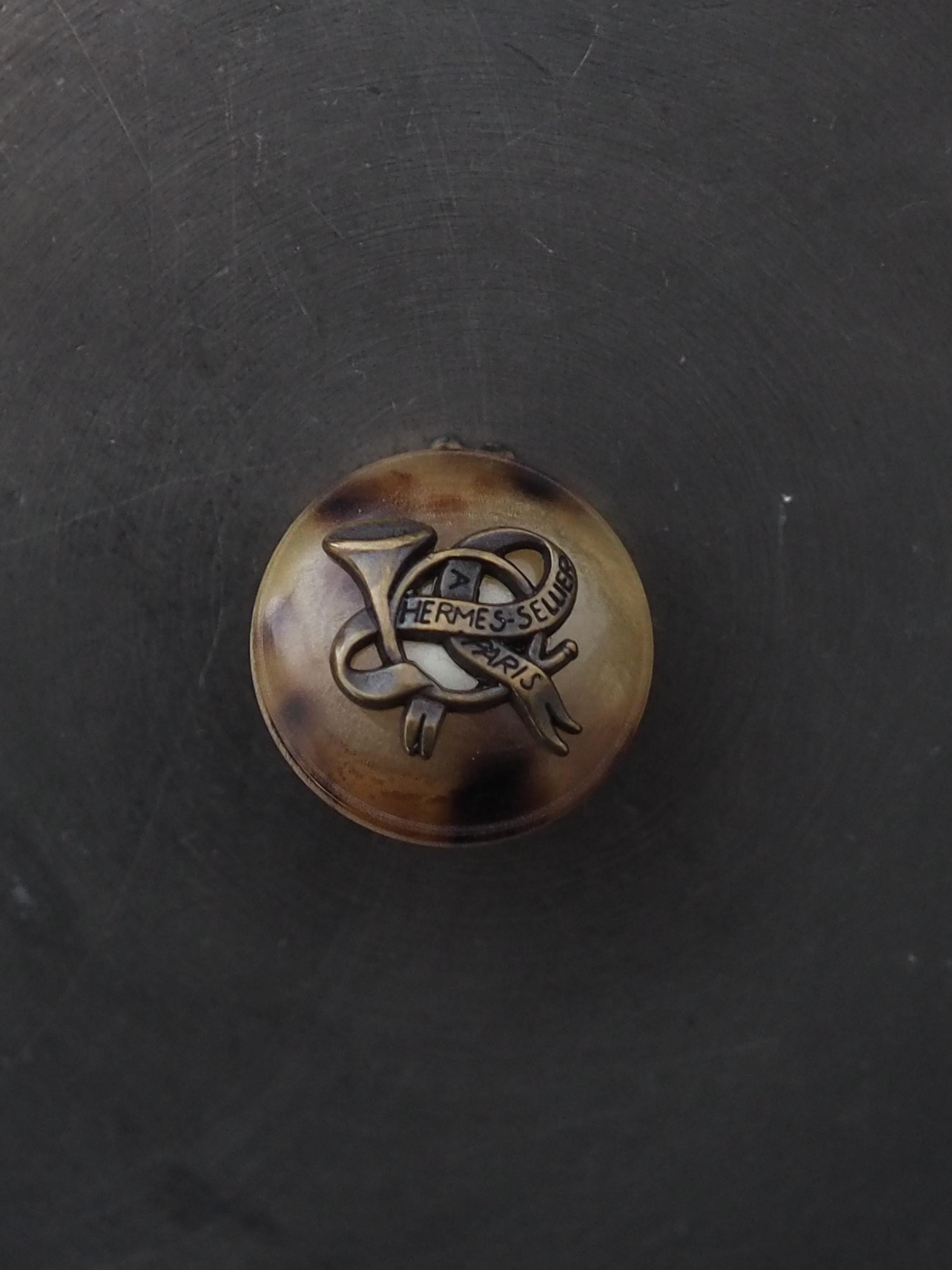 HERMES Horn Wrapper Buffalo horn Earrings accessories Vintage Authentic