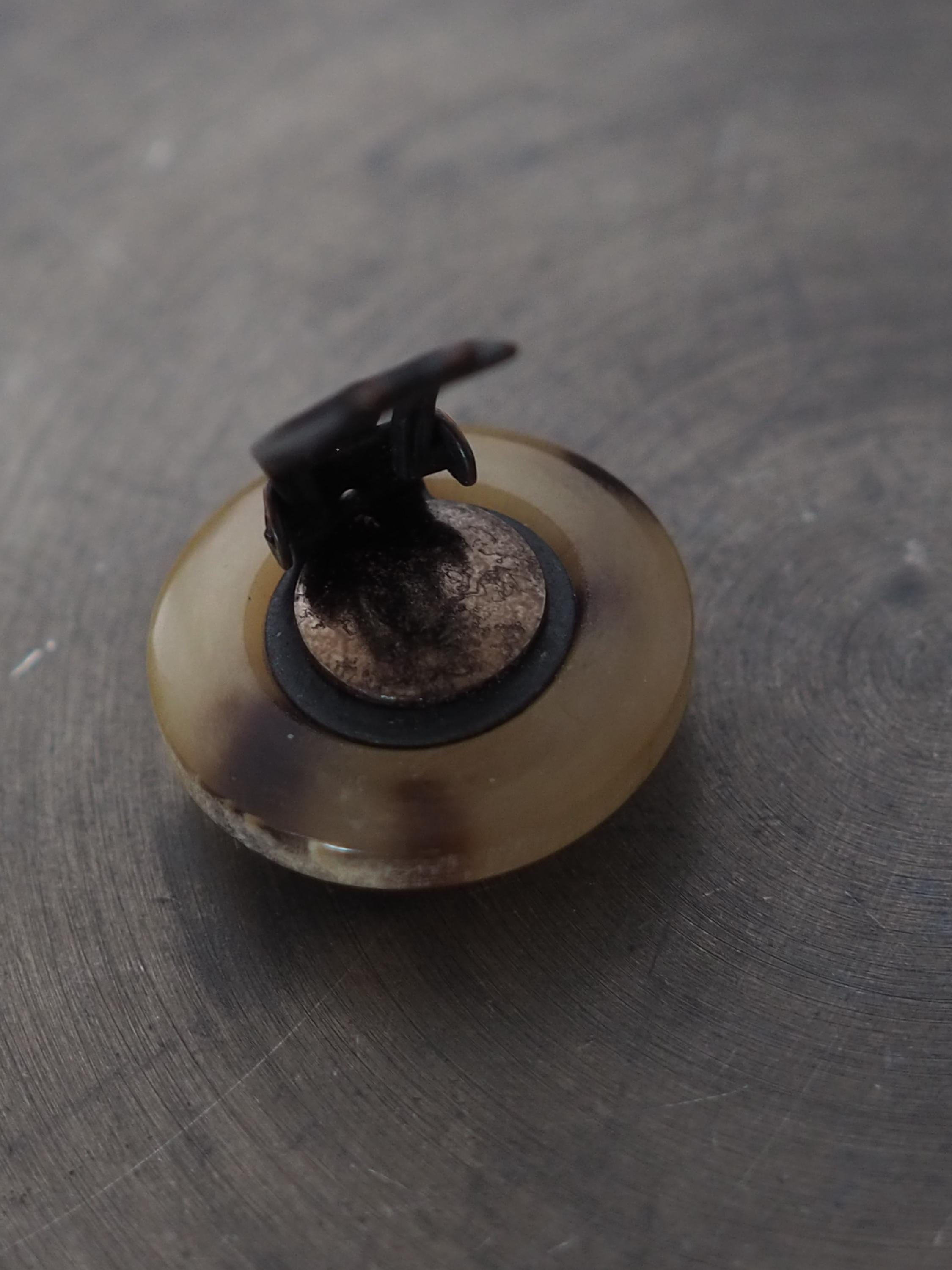 HERMES Horn Wrapper Buffalo horn Earrings accessories Vintage Authentic