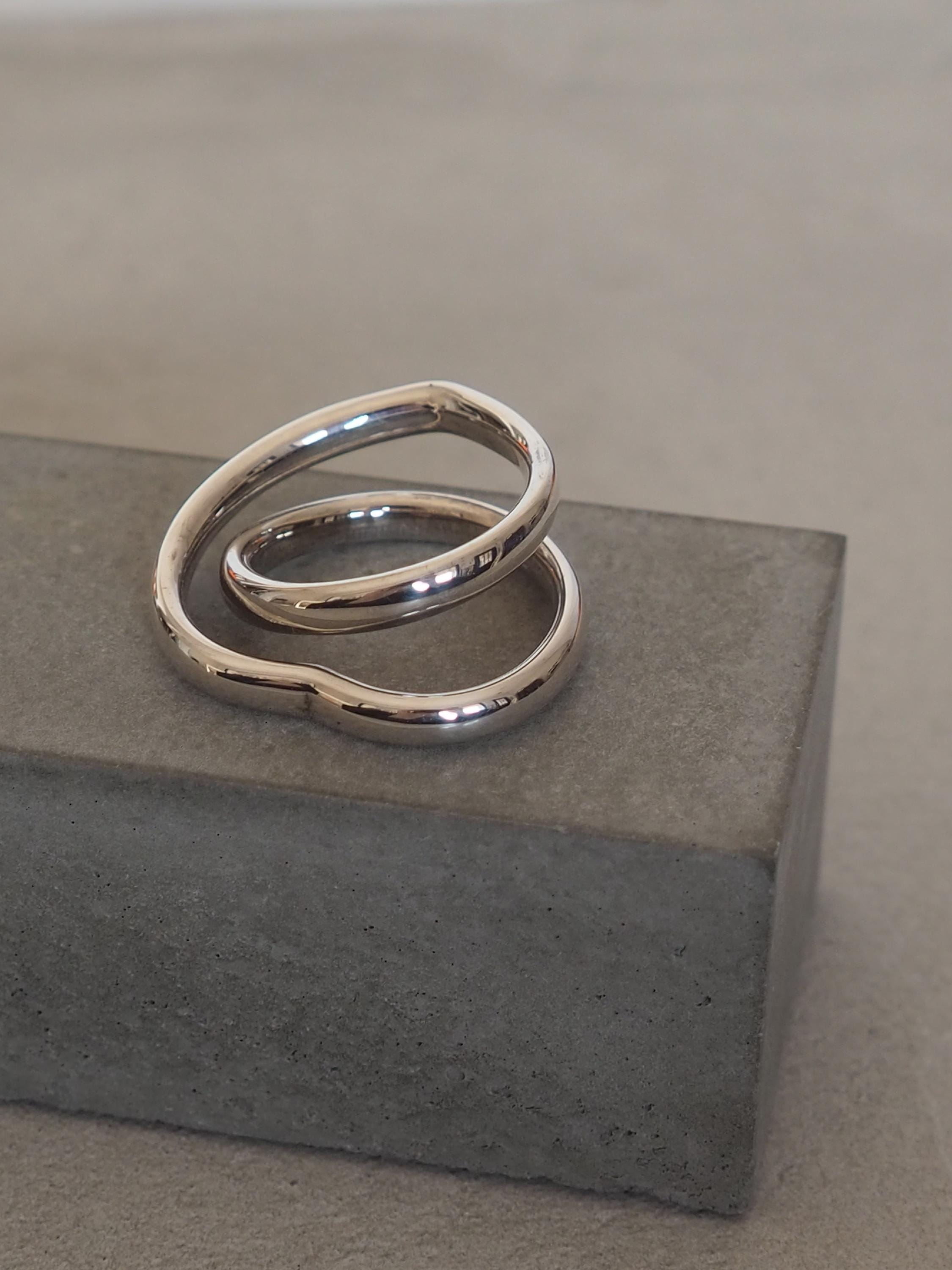 HERMES Ring Vertige Size 52 SV925 Sterling Silver Vintage Authentic Box