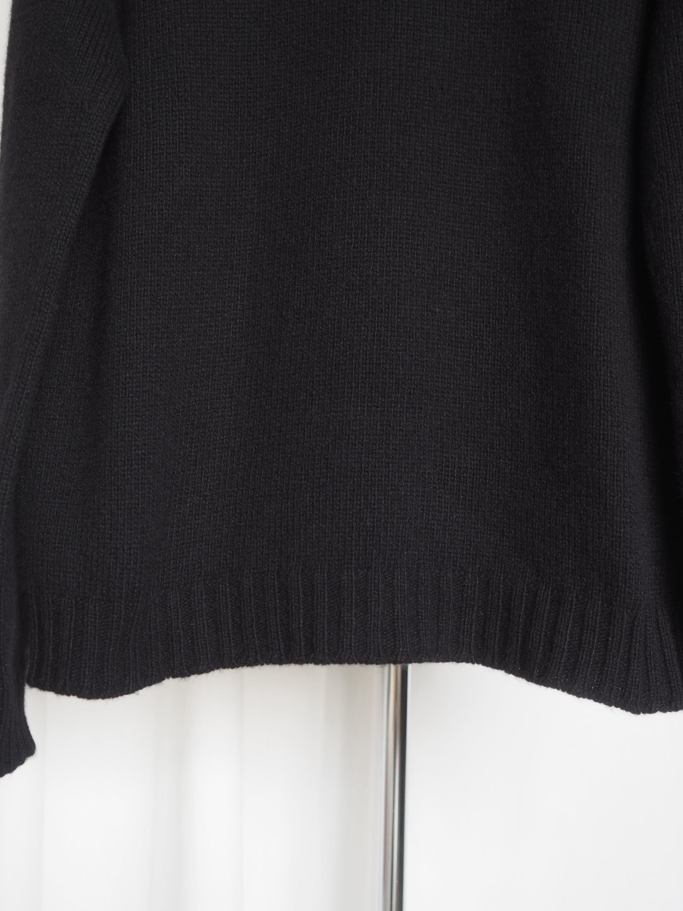 HERMES by Martin Margiela High Neck Cashmere Knit Black Vintage Authentic