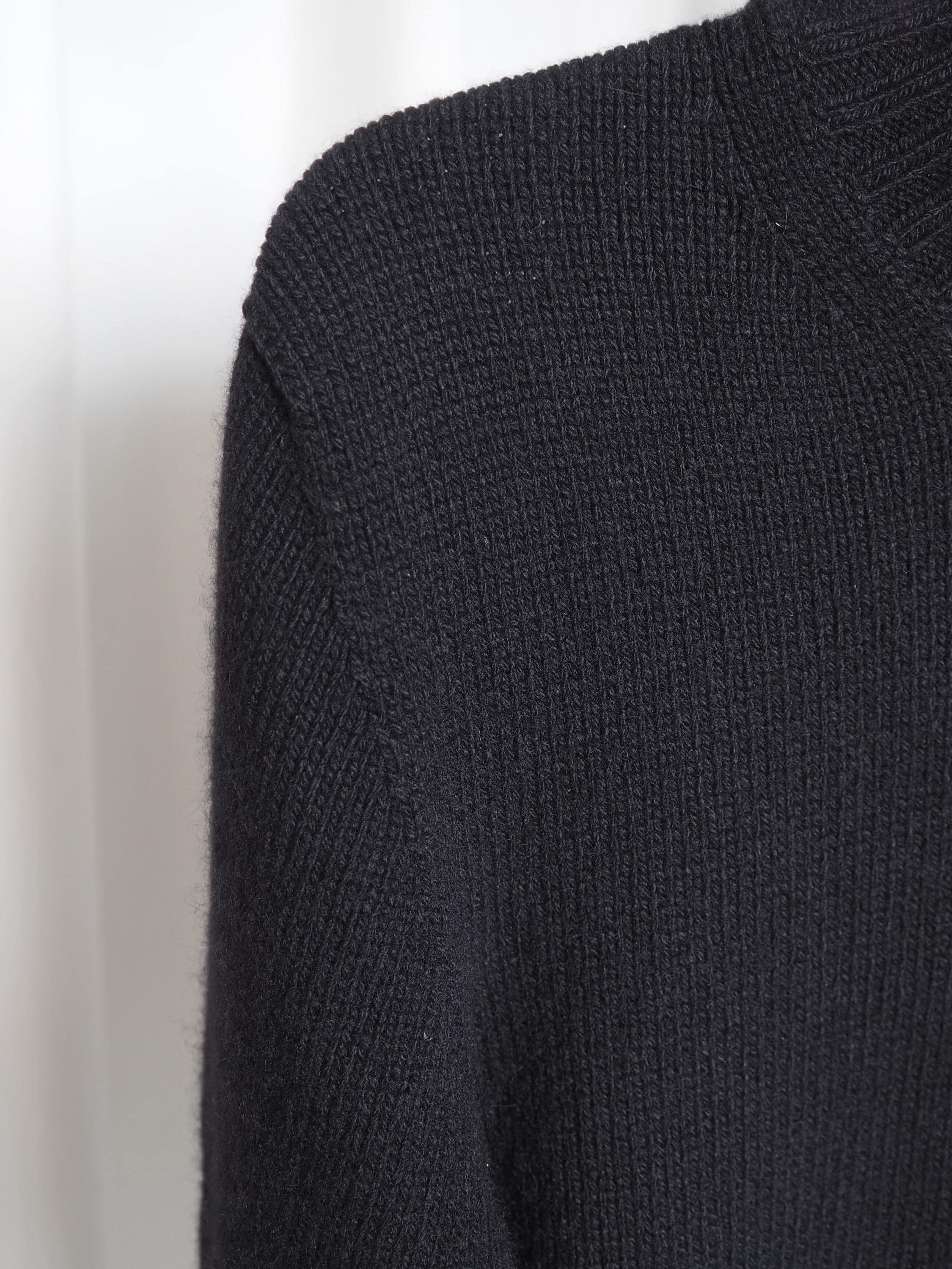 HERMES by Martin Margiela High Neck Cashmere Knit Black Vintage Authentic