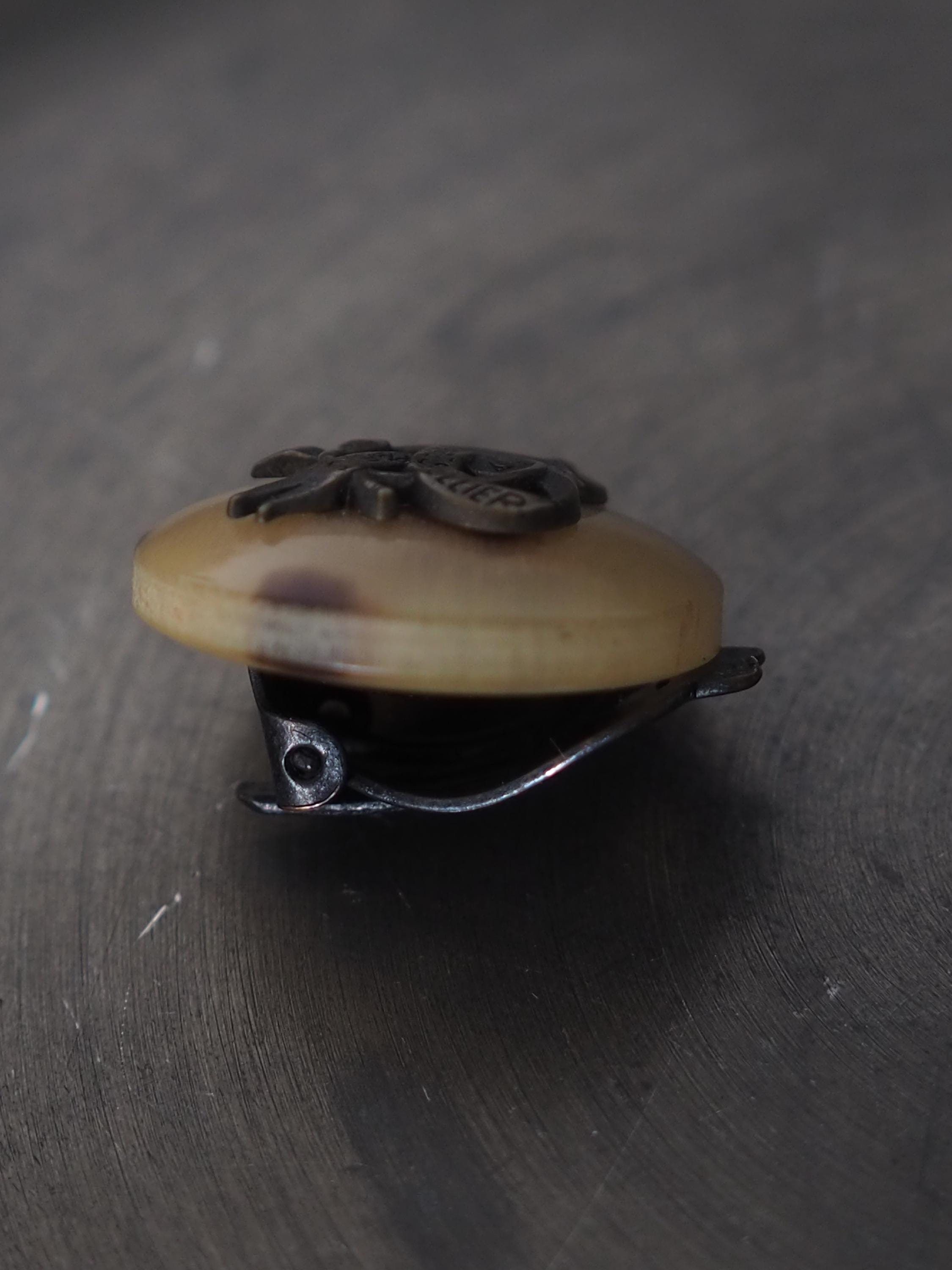 HERMES Horn Wrapper Buffalo horn Earrings accessories Vintage Authentic