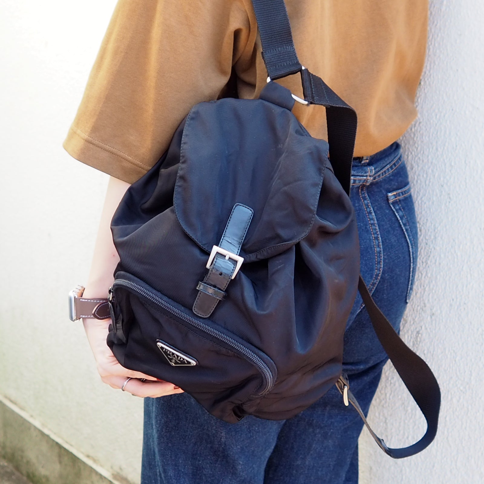 PRADA Nylon Leather Rucksack