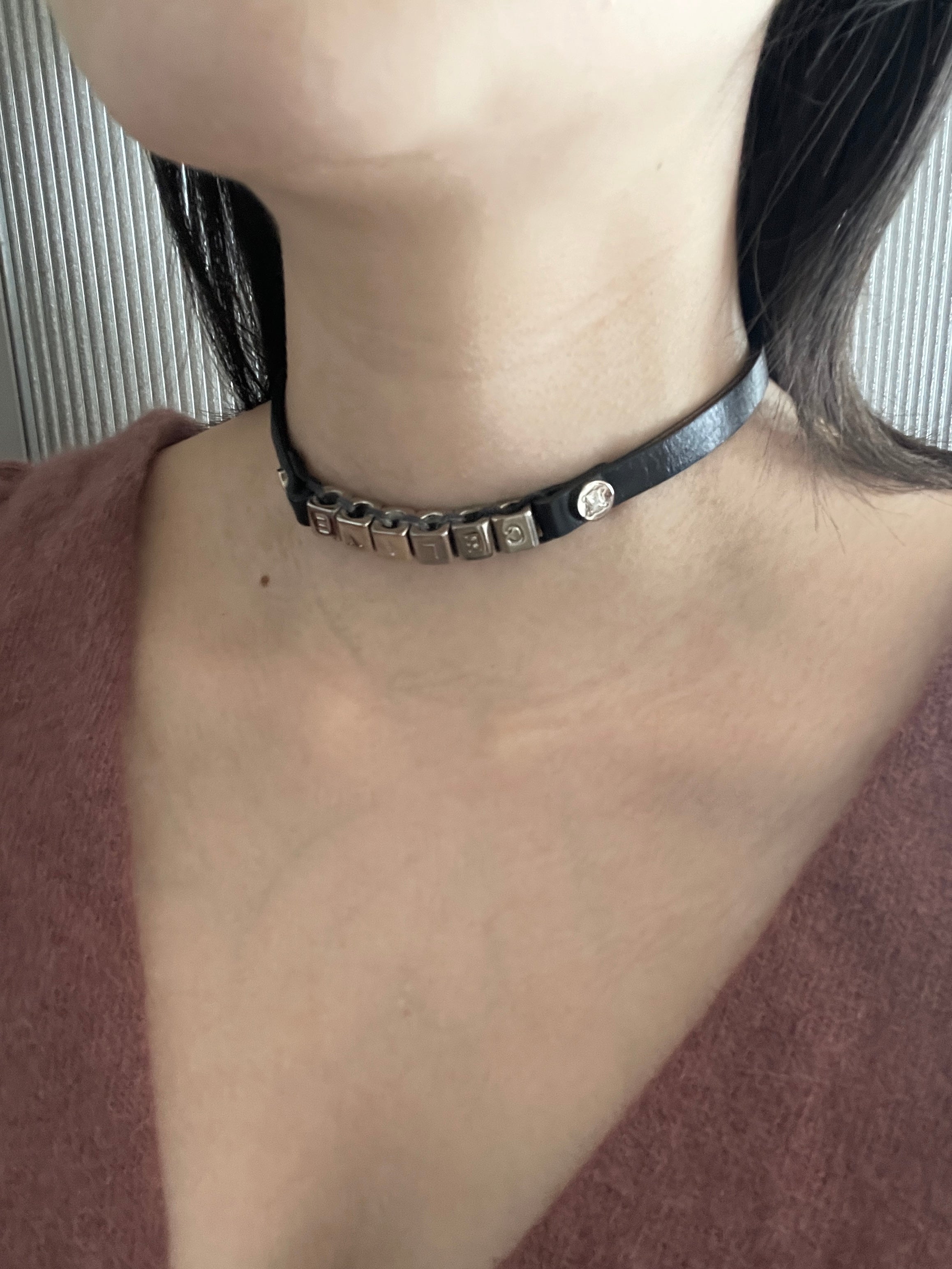 CELINE Macadam Cube Logo Choker Bracelet