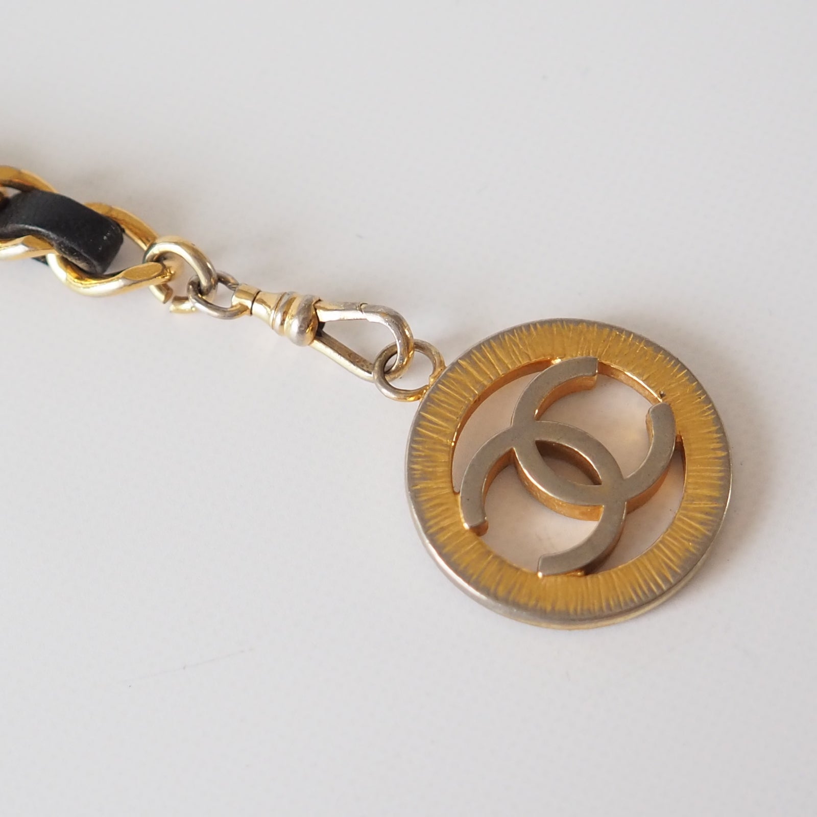 Chanel Chain Belt Coco Black Leather