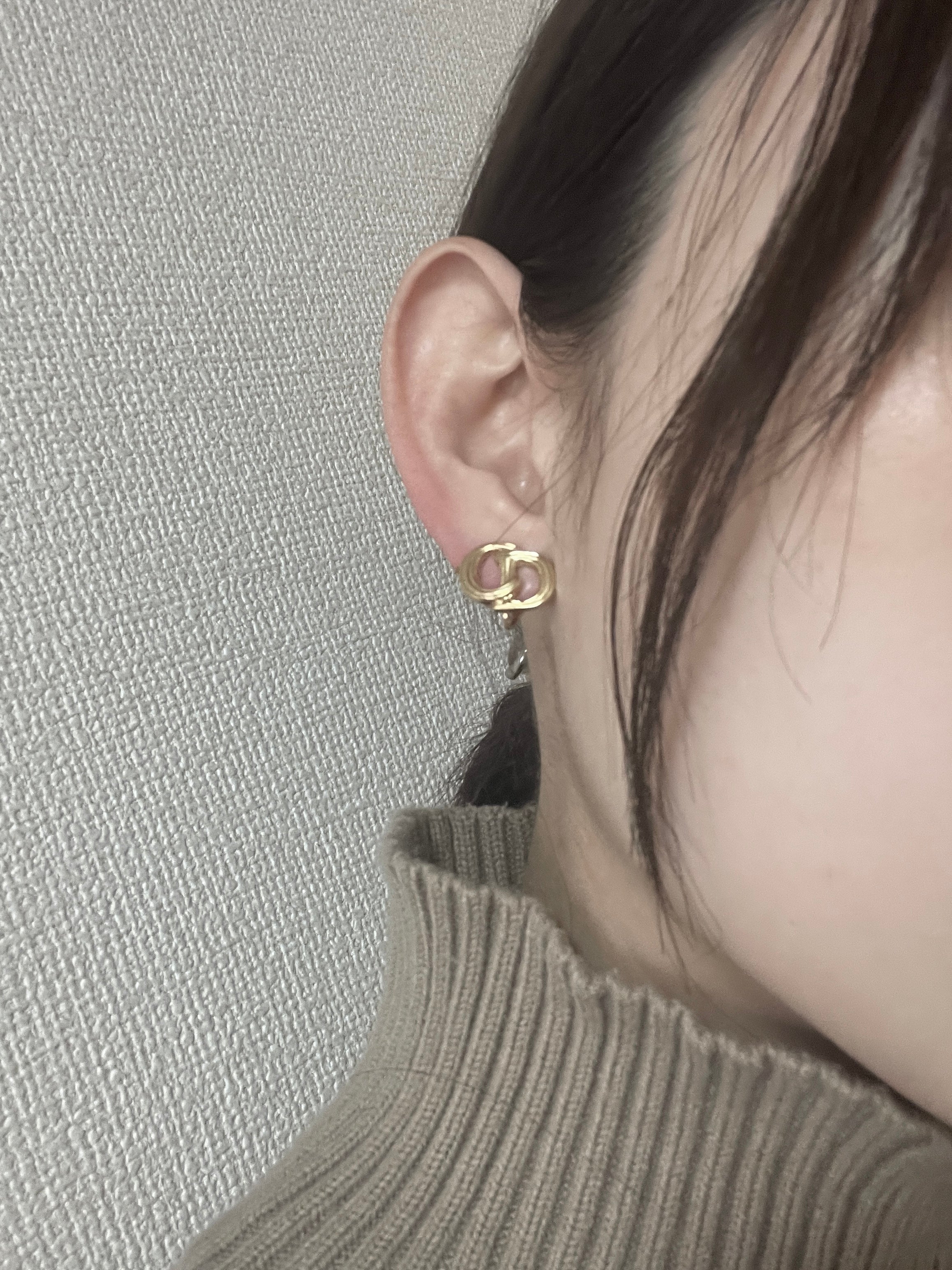 Christian Dior CD logo earrings