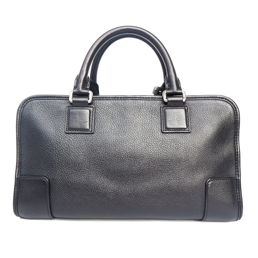 LOEWE Amazona 29 Anagram Hand Mini Boston Bag Black Silver Leather Vintage Authentic