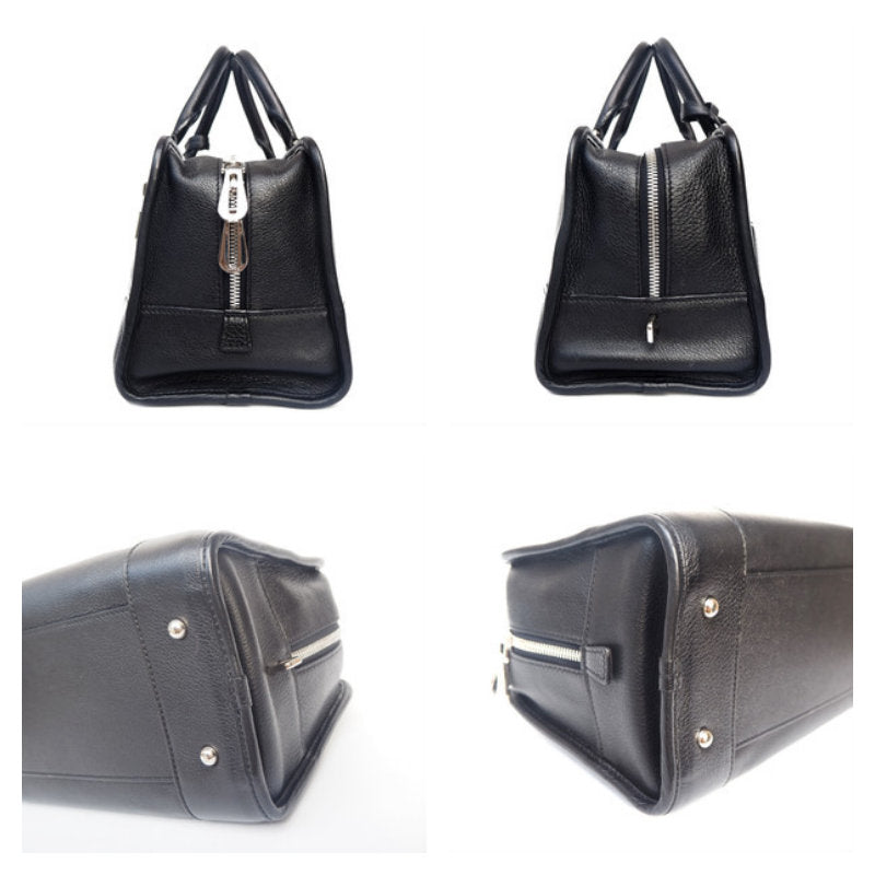 LOEWE Amazona 29 Anagram Hand Mini Boston Bag Black Silver Leather Vintage Authentic