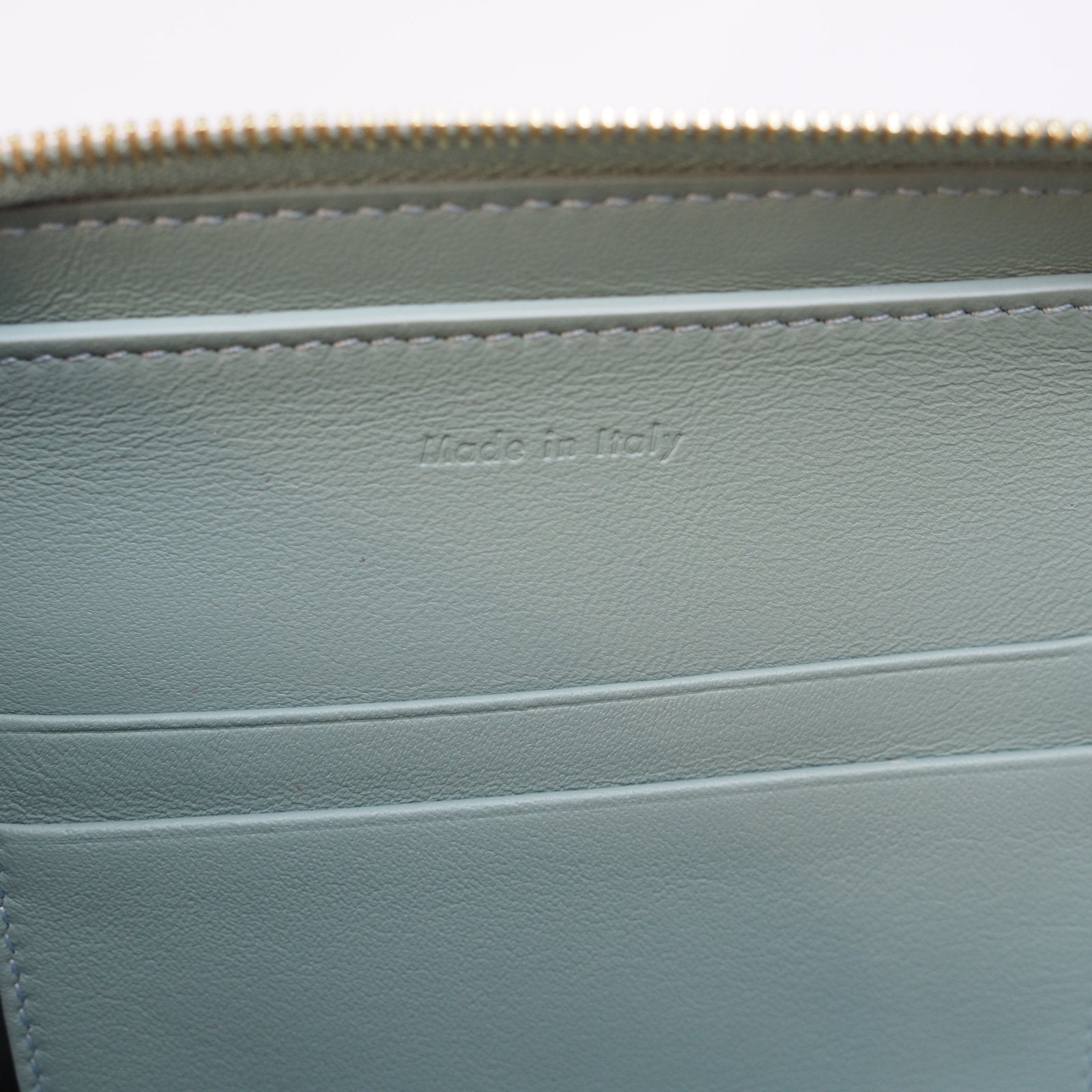 CELINE Crutch Bag Pouch Mint Green Leather Authentic Vintage Classical