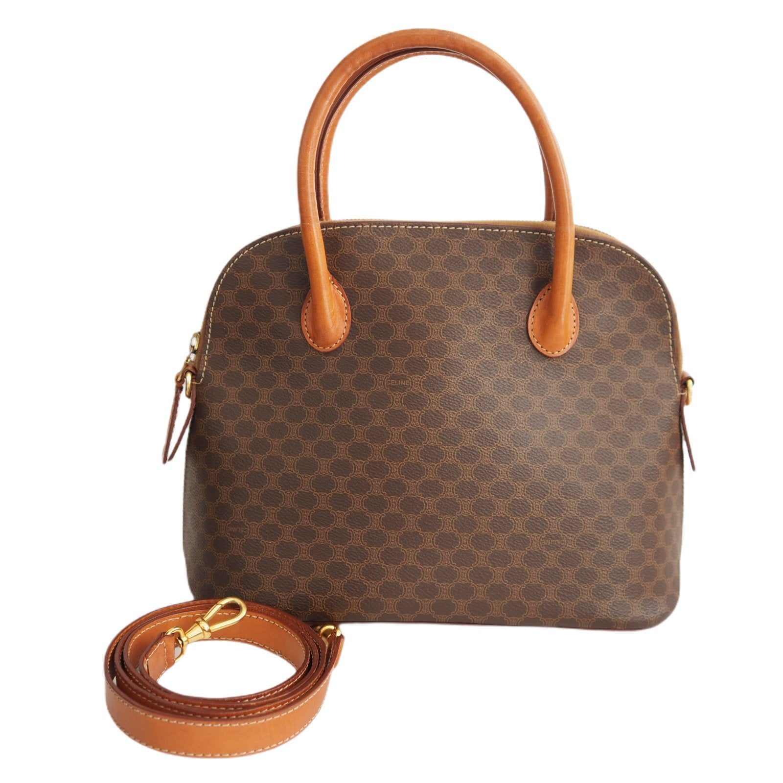 CELINE Macadam 2way Hand Shoulder Bag Authentic Vintage Classical